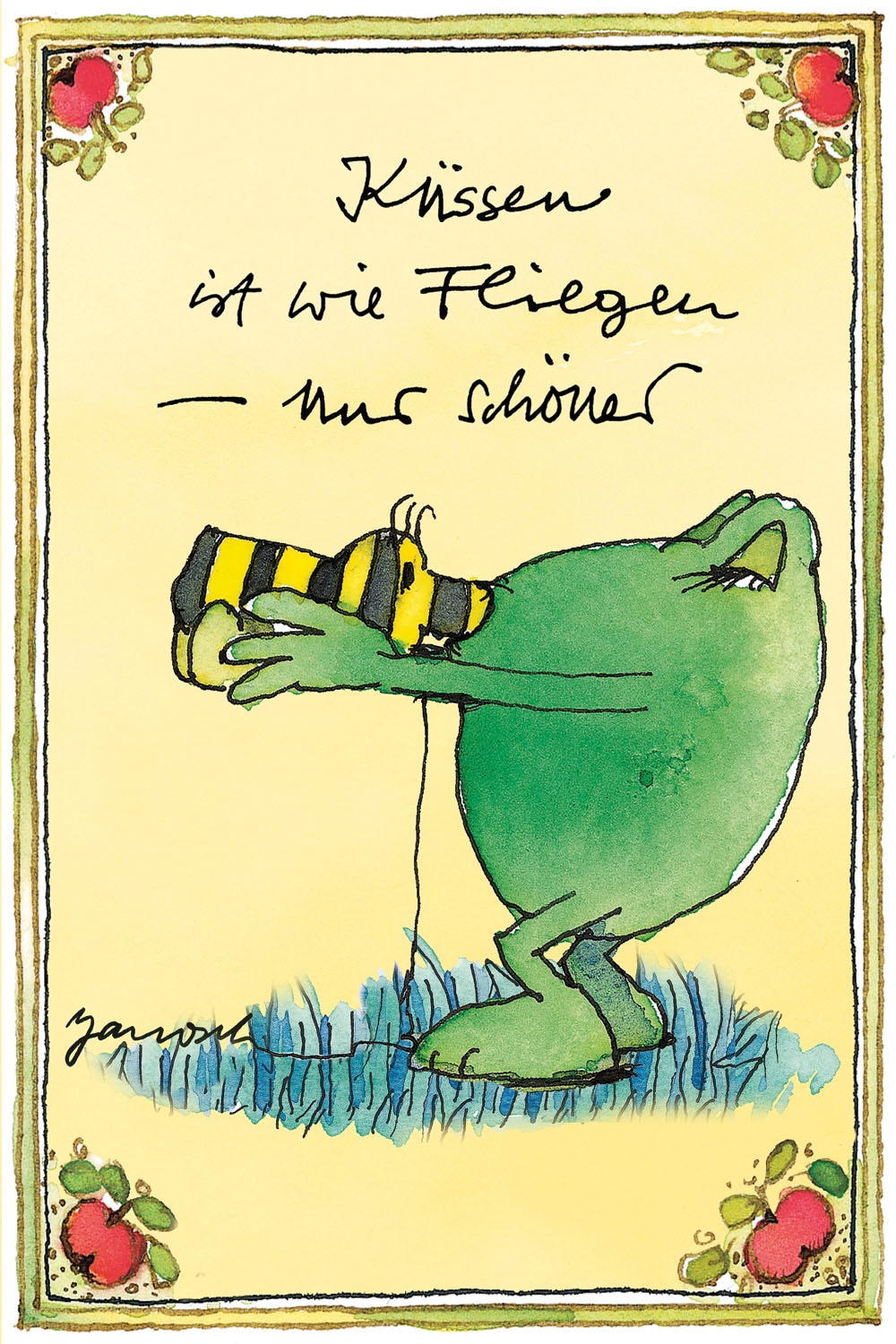 LuckyLinde Leinwandbild »Der Froch und die Tigerente - Küssen ist…« Ente | Figuren | Filmfiguren | Frosch | Motivationsbilder | Schriftzug | Tiere | Tiger 1 Stk. tlg. Exklusive JANOSCH Kindermotive