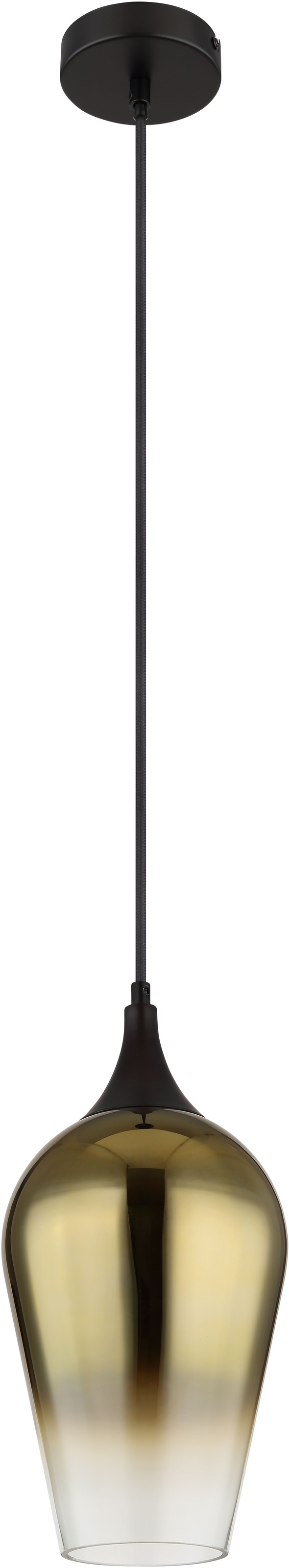 GLOBO LIGHTING Hängeleuchte »LAVUS«, Leuchtmittel E27 | ohne Leuchtmittel, Hängelampe/Pendelleuchte/Glas goldfarben/Höhe kürzbar/Esstisch