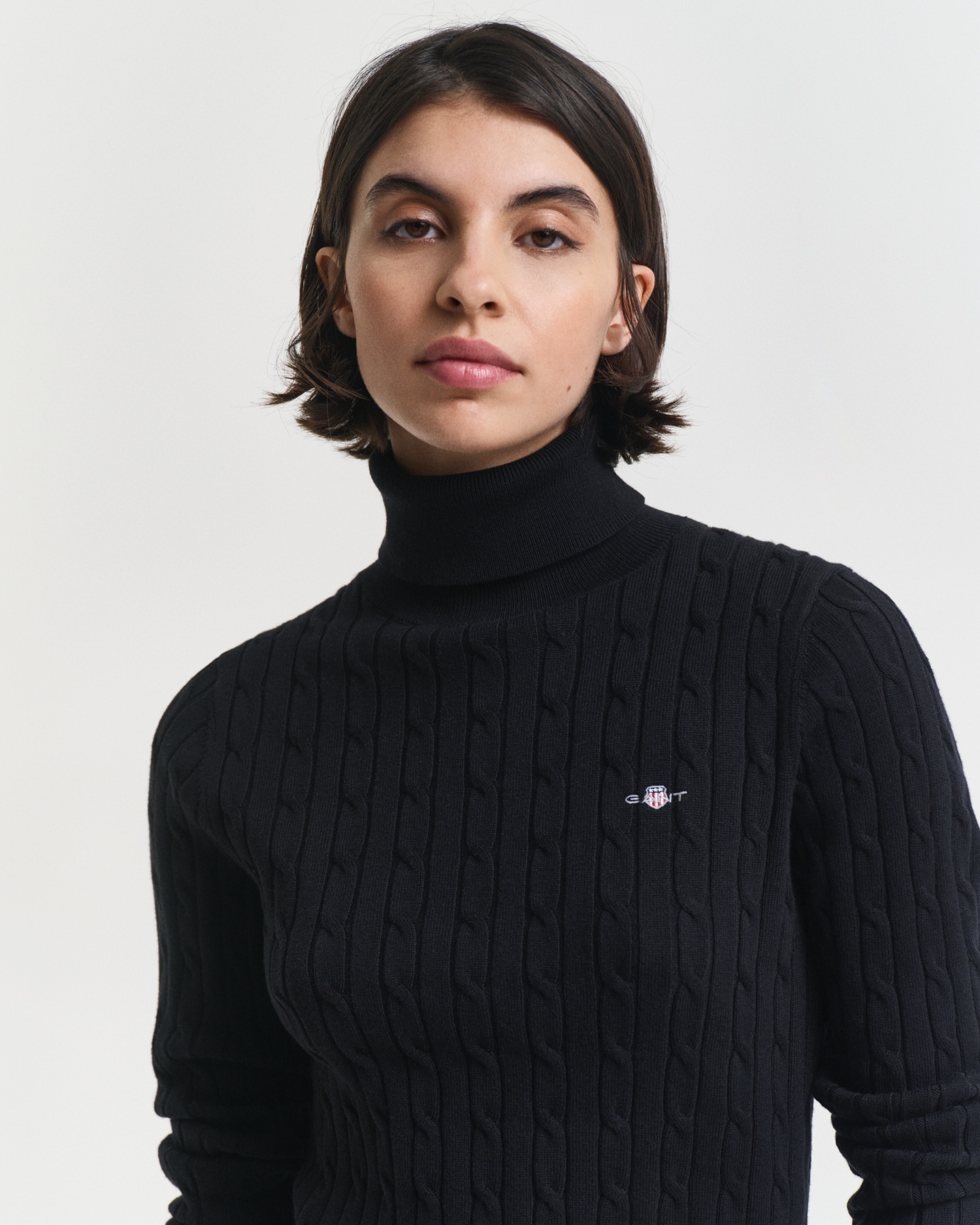 Gant Rollkragenpullover »STRETCH COTTON CABLE TURTLENECK« mit Zopfmuster