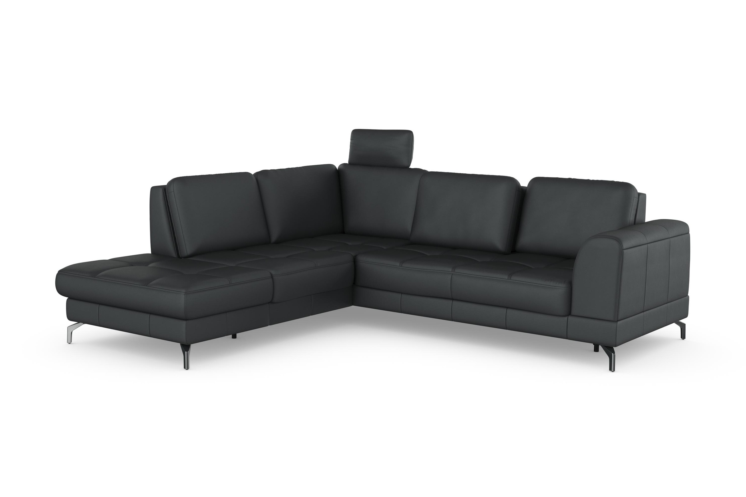 sit&more Ecksofa »Bendigo L-Form«, inklusive Sitztiefenverstellung, Bodenfreiheit 12 cm, in 2 Fußfarben
