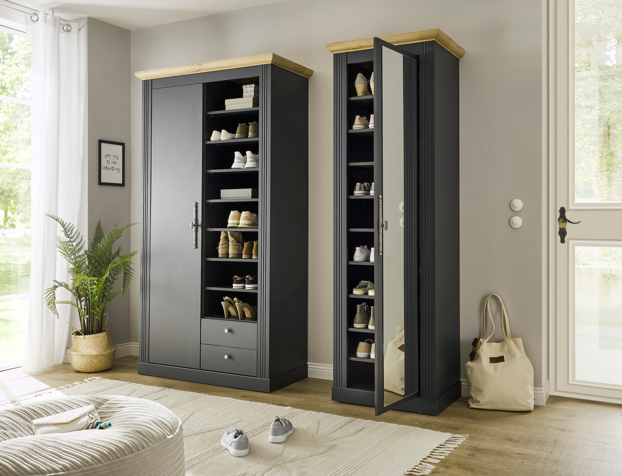 Home affaire Schuhschrank »WESTMINSTER TOPSELLER!«, (Höhe ca. 203 cm), im romantischen Landhausstil