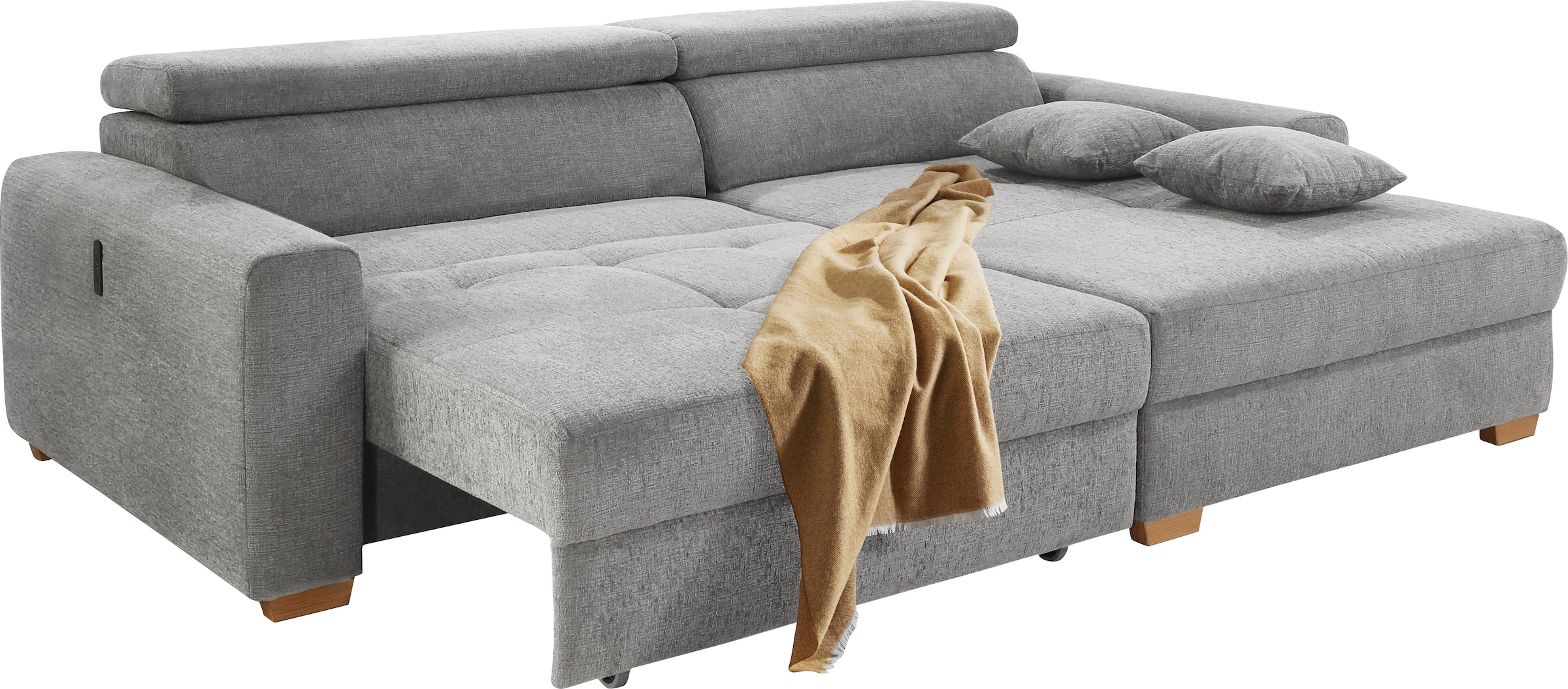Jockenhöfer Gruppe Ecksofa »Slider, L-Form, 140kg Belastbarkeit je Sitzplatz«, elektromotorische Sitztiefenverstellung,USB-Ladeports,mit Kopfstützen