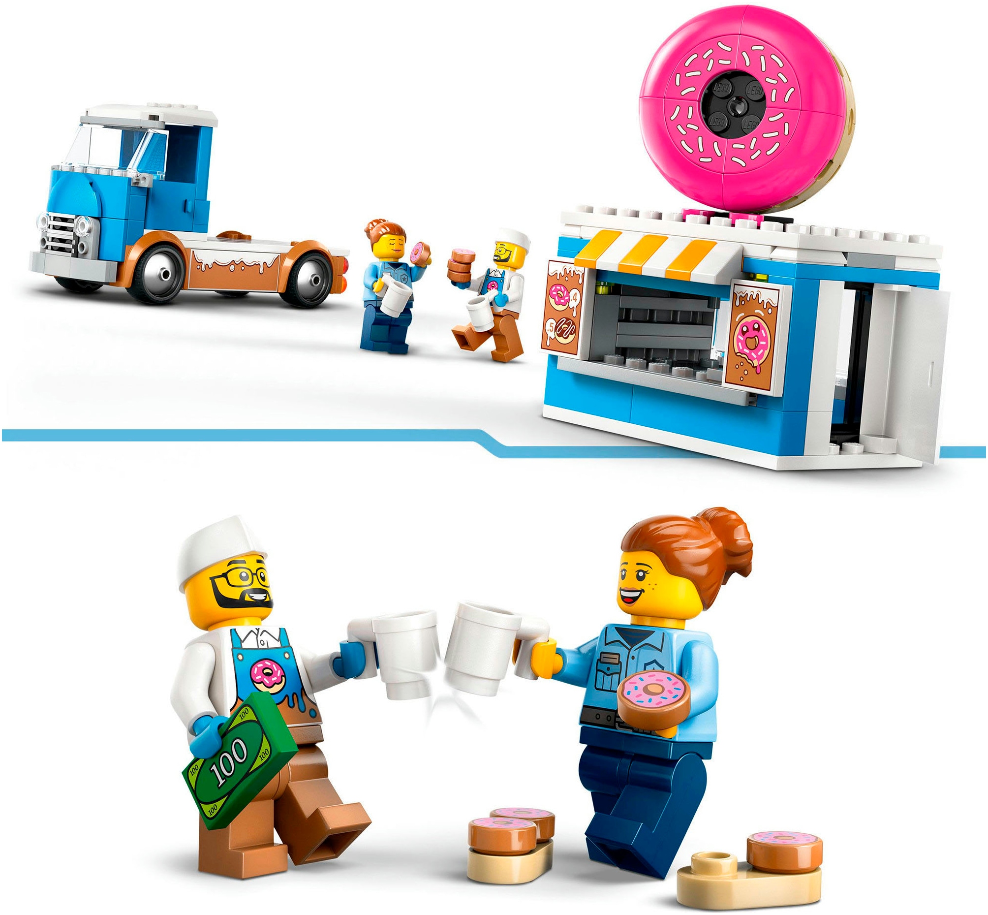 LEGO® Konstruktionsspielsteine »Donut Truck (60452), LEGO City«, (196 St.), Made in Europe
