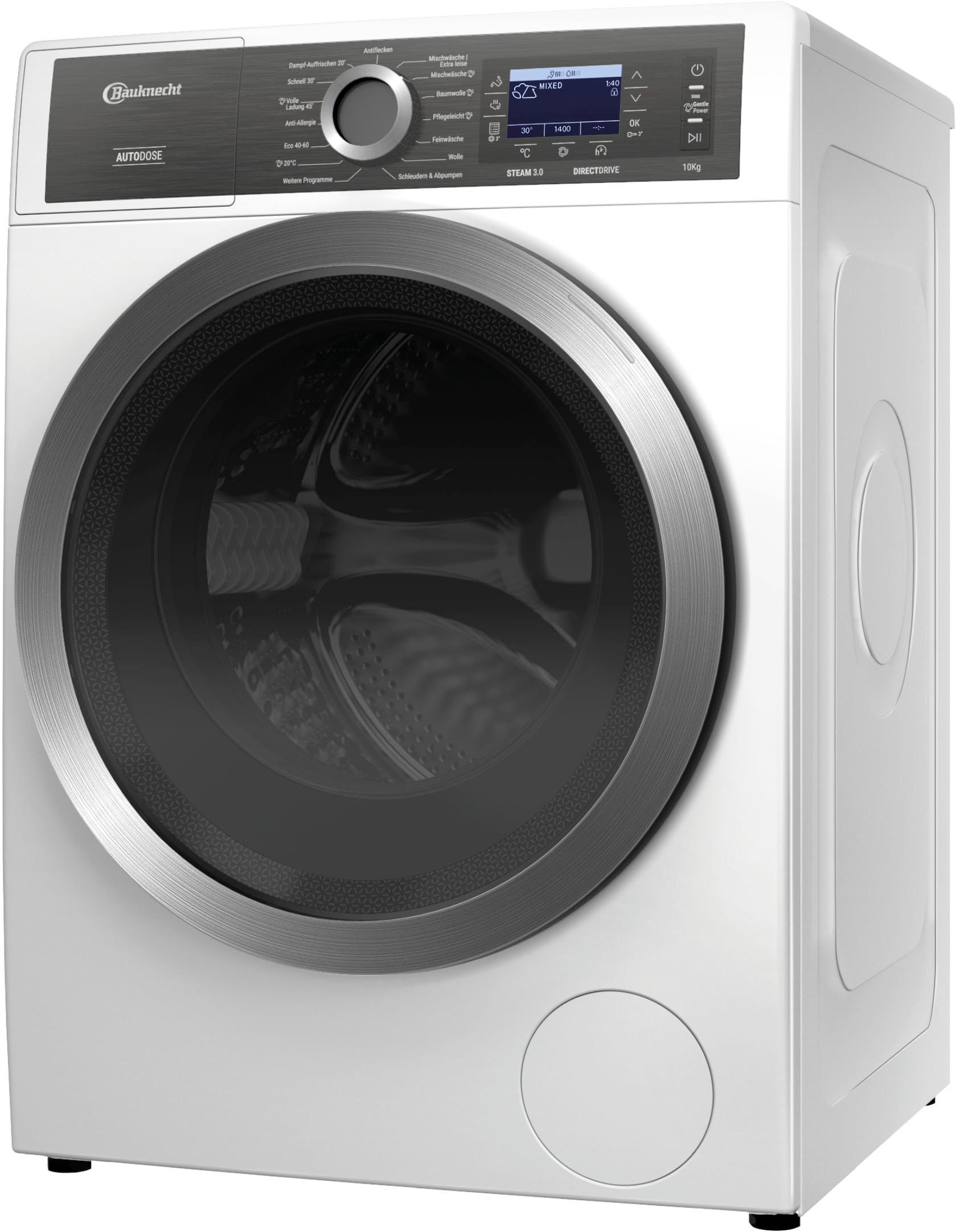 BAUKNECHT Waschmaschine »B8 09AD SILENCE DE«, 10 kg, 1400 U/min, Gentle Power-Technologie, Auto Dose, Vollwasserschutz
