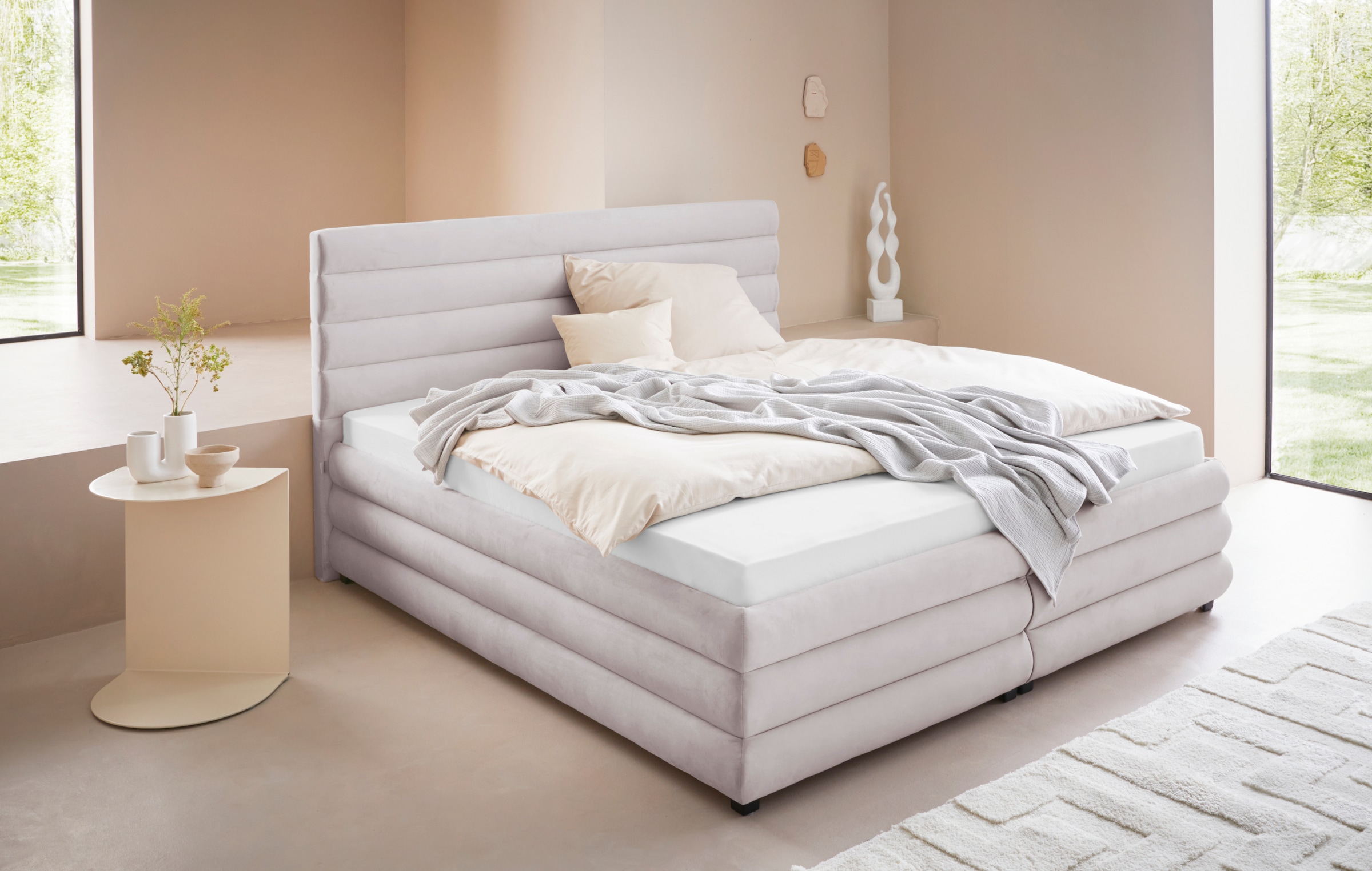 LEGER HOME BY LENA GERCKE Polsterbett »Maylis« wahlweise mit und ohne Matratze und Lattenrost, auch in 200cm Breite creme