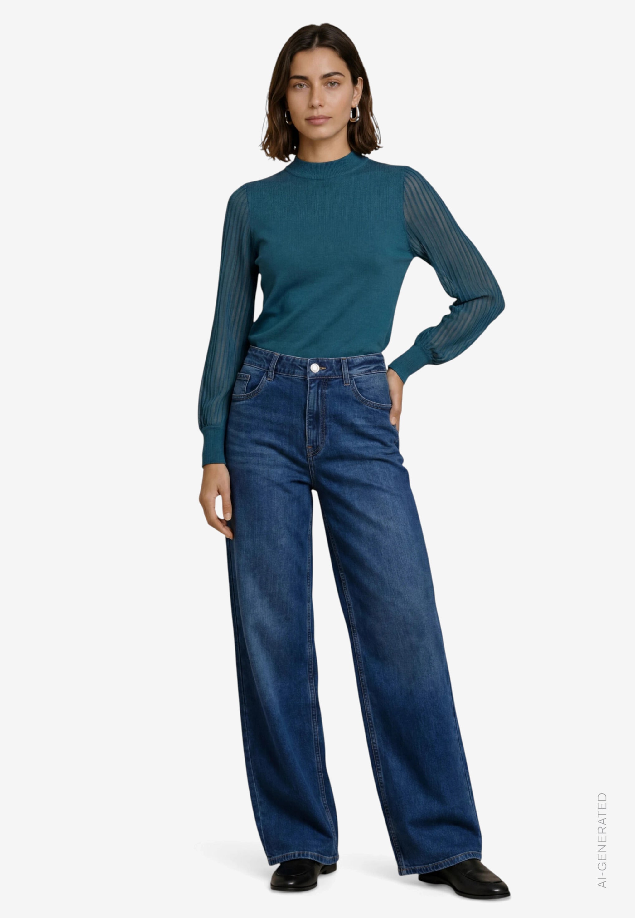 Zero Strickpullover mit transparenten Ärmeln