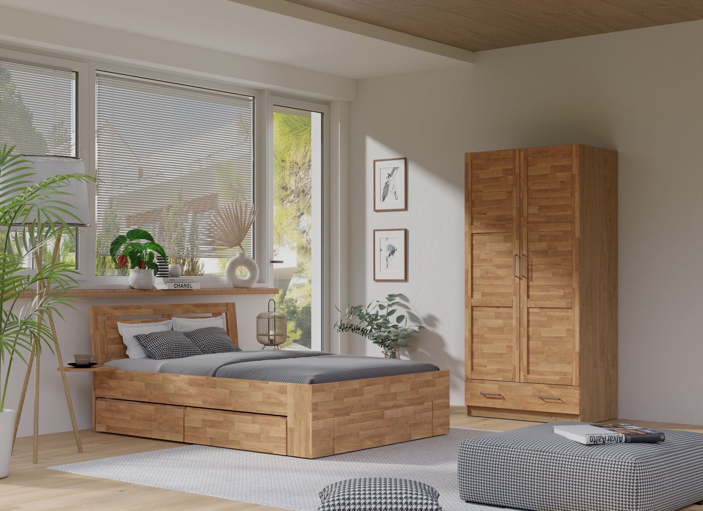 OTTO home Kleiderschrank "Sabrina, 97x60x200cm, natürlicher Landhausstil" t günstig online kaufen