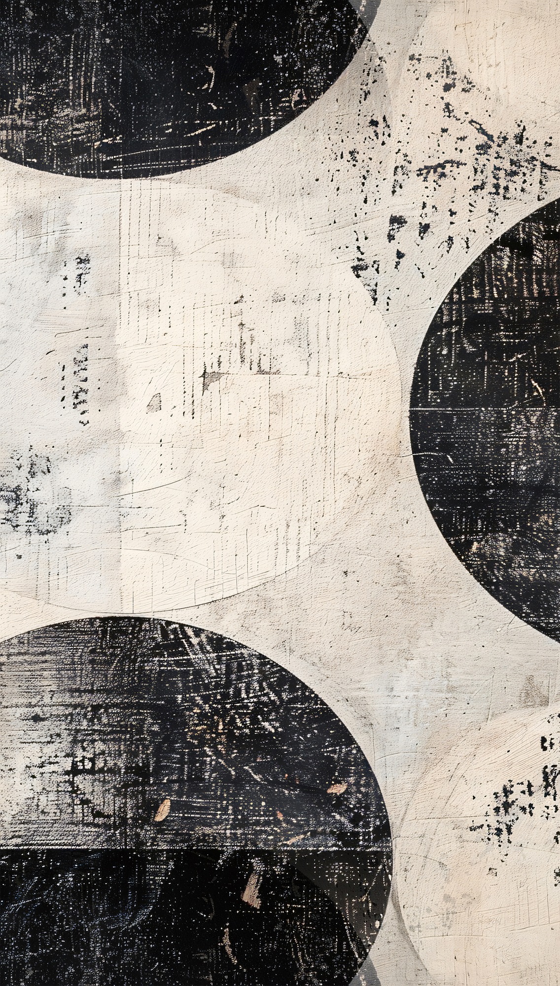 CosmoLiving by Cosmopolitan Vliestapete »Circles Black Fototapete erweiterbar« matt strukturiert Grafischer Used-Look in Kreisdessin