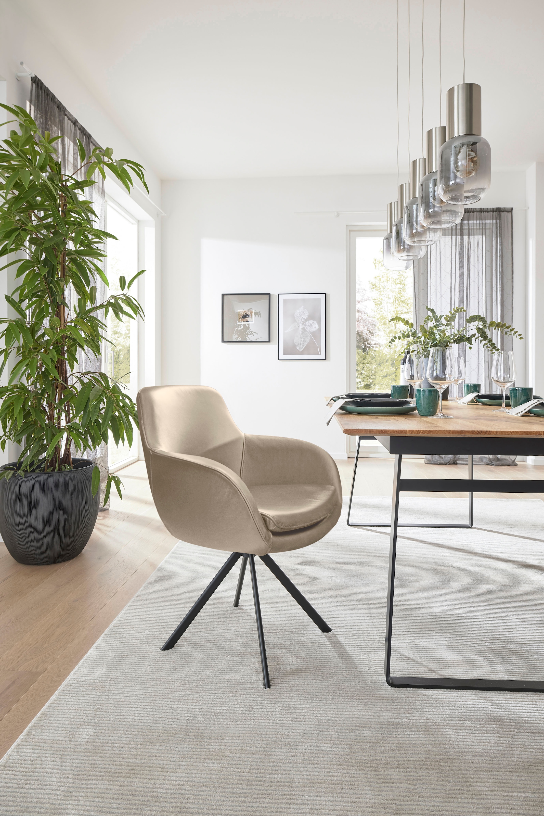 Musterring Esszimmerstuhl »Tavia« (Set) 2 Stk.Stativgestell Eisen schwarz, günstig online kaufen