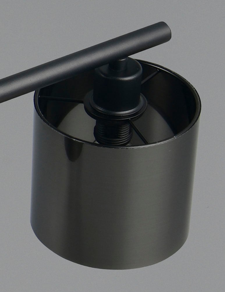 REALITY Leuchten Deckenleuchte »JASON, Deckenlampe 2-flammig exkl 2x E14 max 10W, 36x22x12 cm (B/H/T)« E14 1 Stk. warmweiß - kaltweiß 2 verstellbare Strahler, Metall schwarz, Lampenschirm rauchgrau