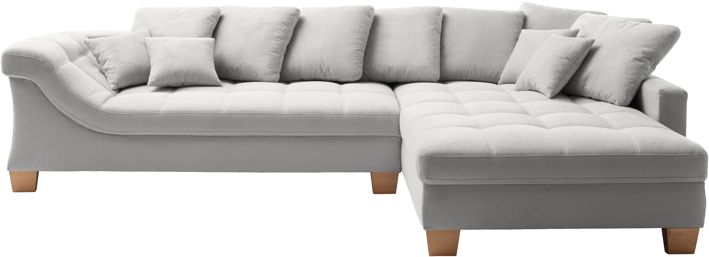 Mr. Couch Ecksofa »Bologna, L-Form, mit Holzfüßen« wahlweise mit Kaltschaum