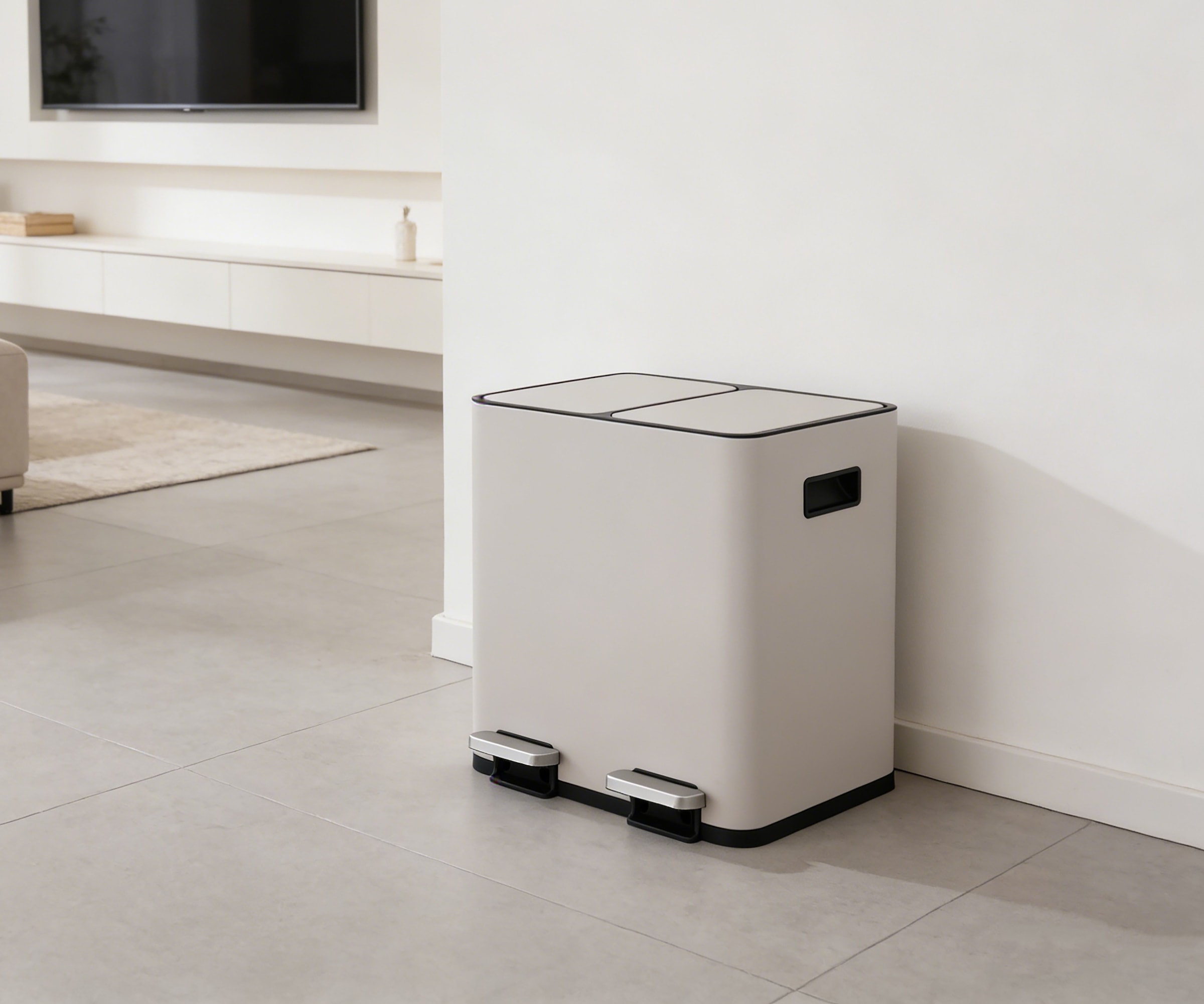 OTTO home Mülleimer »Garrin, Soft Close, m. 2 Fächern, Fassungsvermögen 2x15 L bzw. 2x30 L« 2 Behälter Mülltrennsystem mit 2 separaten Innenbehältern und Fußtrittpedalen
