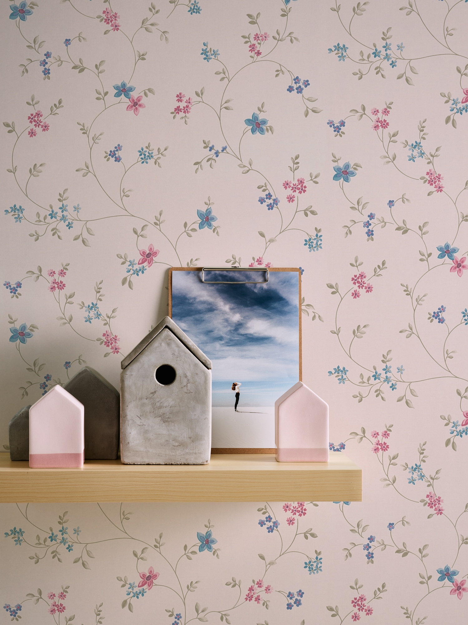 A.S. Création Vliestapete »Landhaustapete mit Blümchen«, matt-gemustert-neutral, Tapete Floral Blumenranke Tapeten Wohnzimmer Schlafzimmer Küche Design