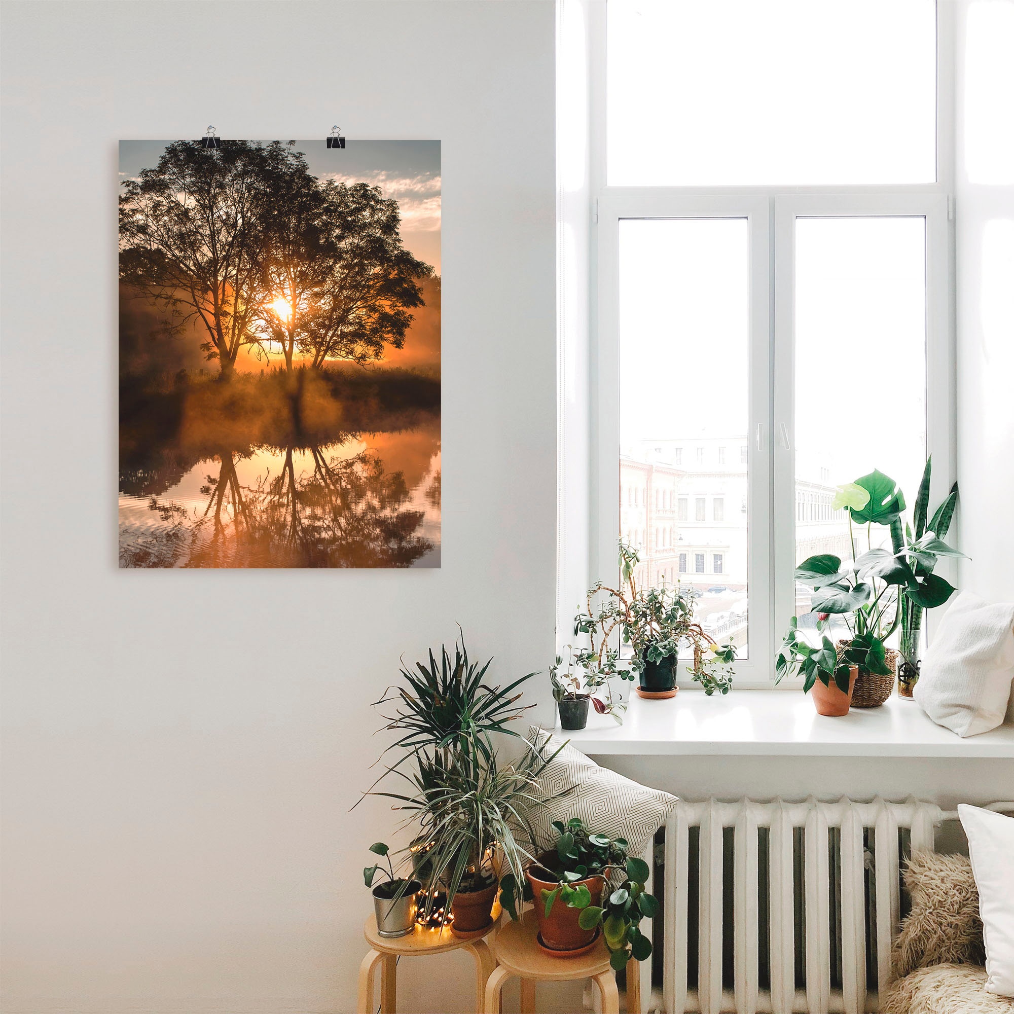 Artland Poster »Früh morgens, wenn der Tag erwacht«, Gewässer, (1 St.), als Alubild, Leinwandbild, Wandaufkleber oder Poster in versch. Größen