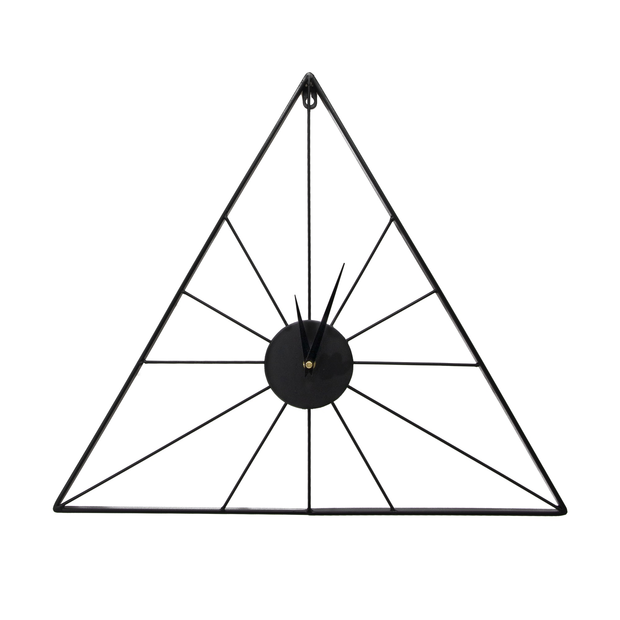 Art for the home Wanduhr »Luxus Wanduhr Dreieck«, Uhr - Luxuriöse schwarze Dreiecksuhr zum Aufhängen - 58cm x 50 cm