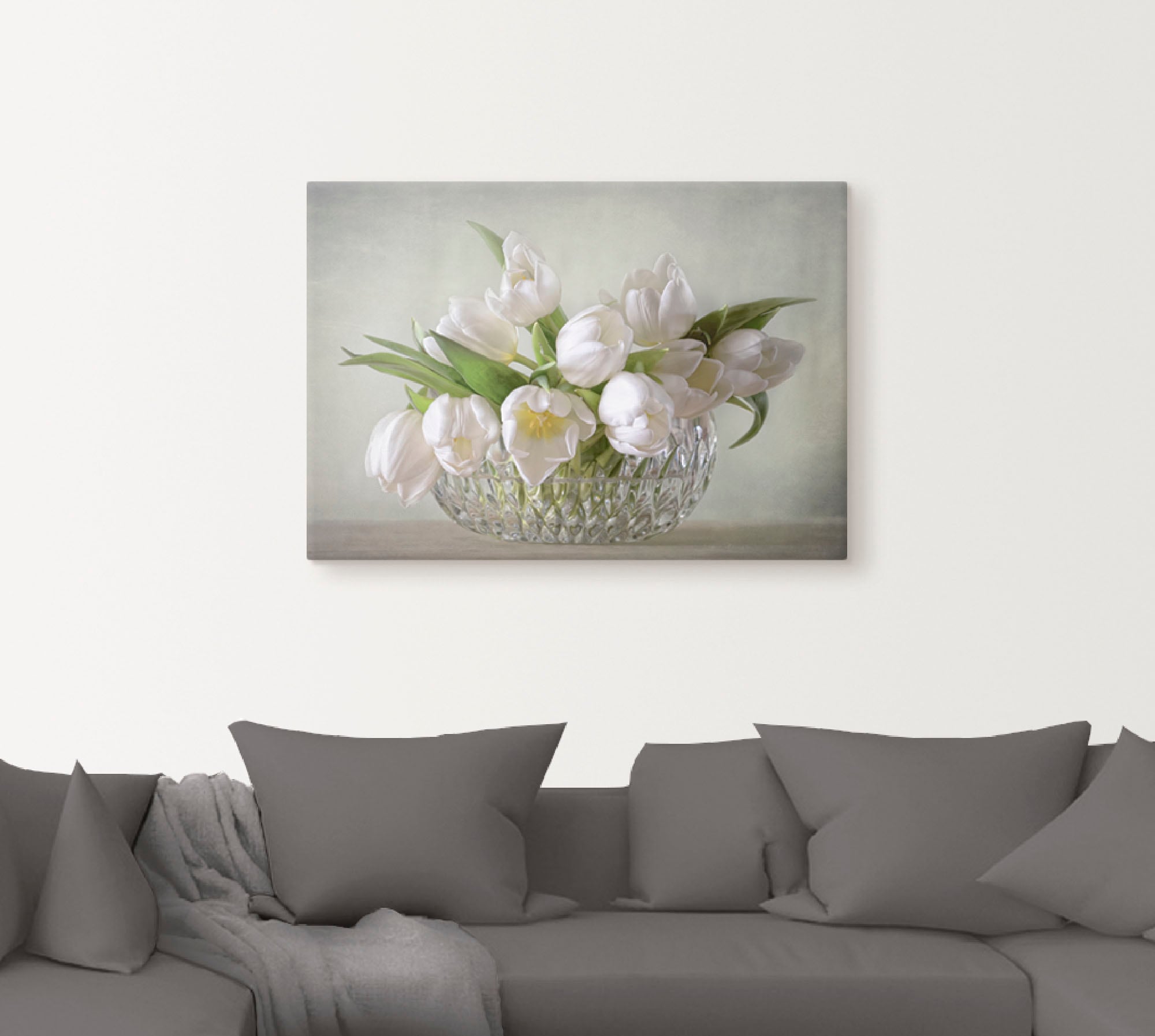 Artland Wandbild "Weiße Tulpen", Blumen, (1 St.), als Leinwandbild, Poster, günstig online kaufen