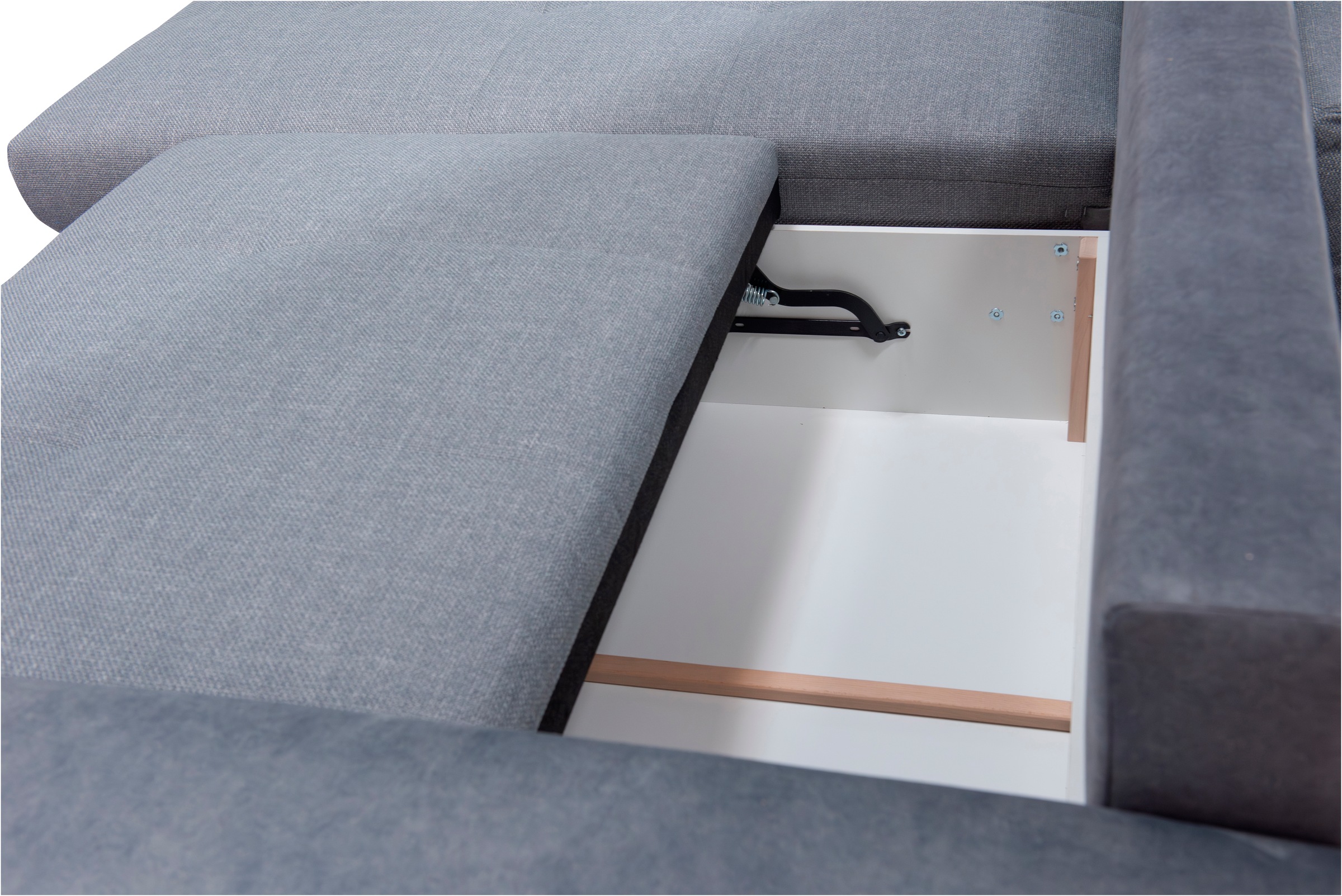 exxpo - sofa fashion Ecksofa »Larnaca, inkl. Bettfunktion und Bettkasten, bequem und komfortabel,«, mit extrabreiten Rückenkissen und 2 Zierkissen