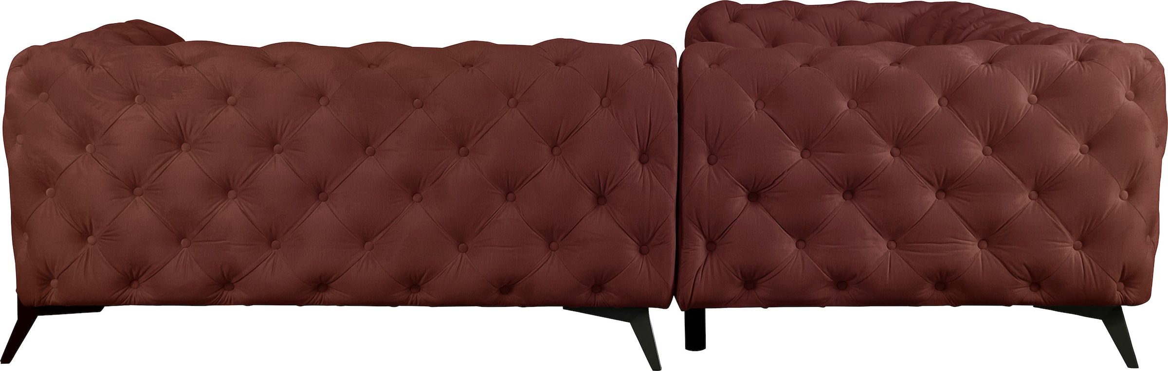 Leonique Chesterfield-Sofa »Amaury L-Form«, moderne Chersterfield-Optik, Breite 262 cm, Fußfarbe wählbar