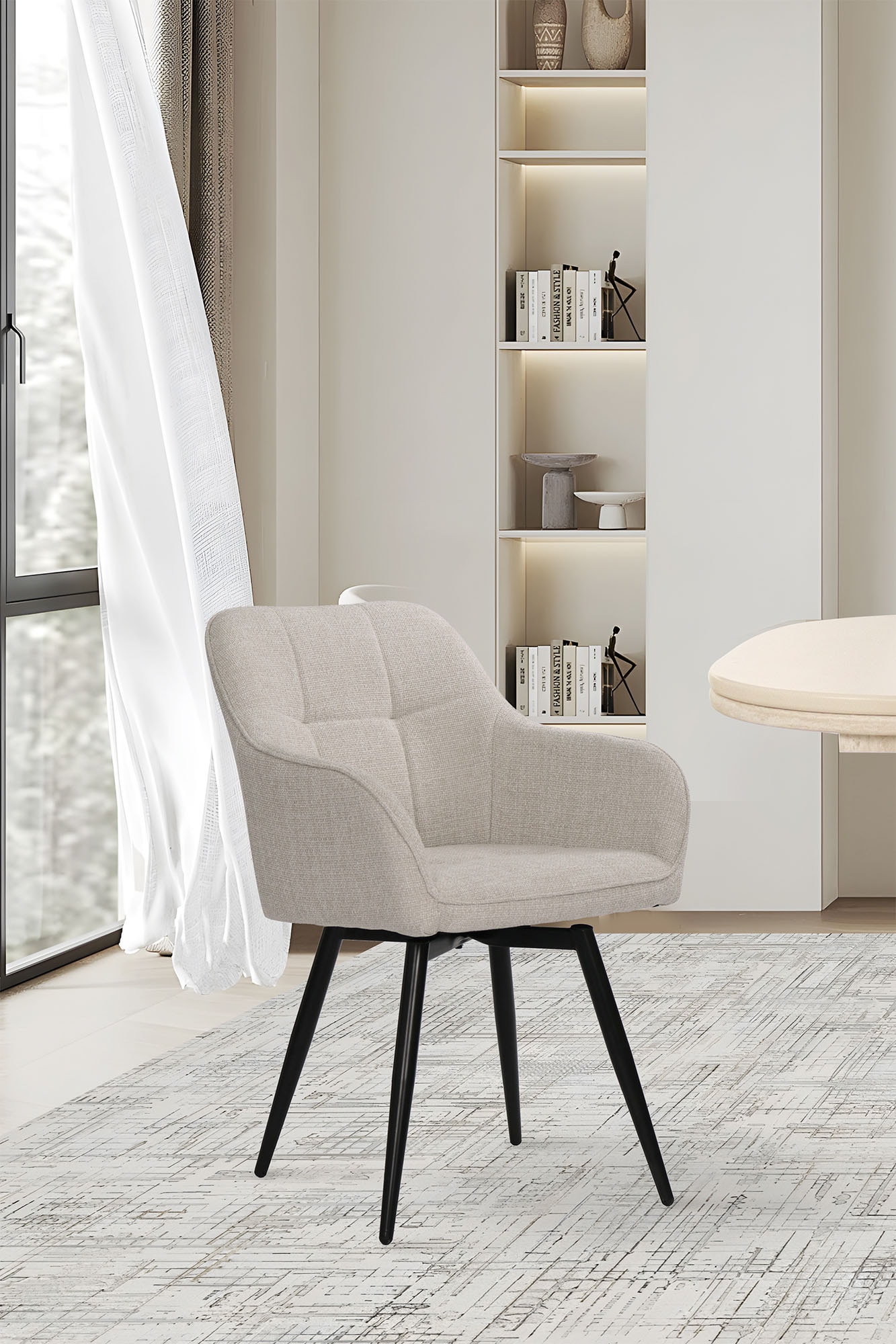 SIT Drehstuhl (Set) 2 Stk. Strukturstoff mit 360° Drehfunktion günstig online kaufen
