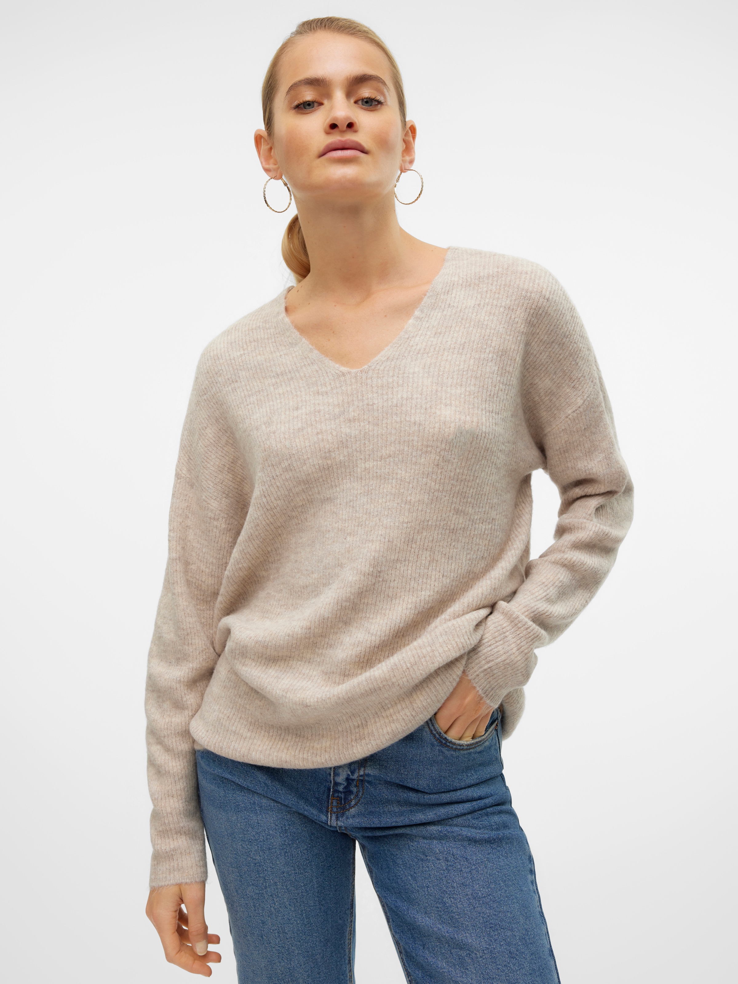 Vero Moda »VMCREWLEFILE LS V-NECK BLOUSE NOOS«