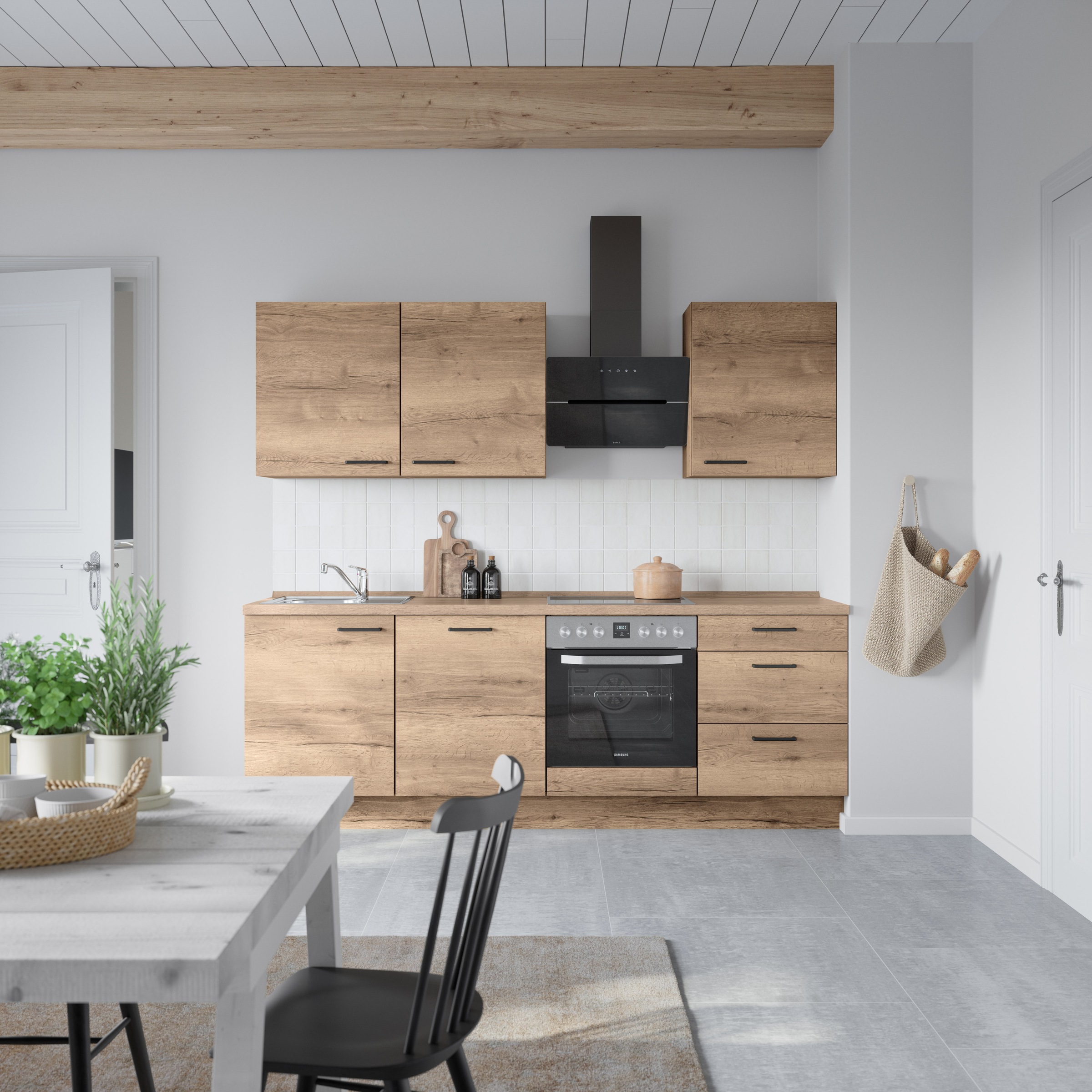 nobilia® Küchenzeile »"Structura II"«, vormontiert, Ausrichtung wählbar, Breite 240 cm, wahlw. mit E-Geräten