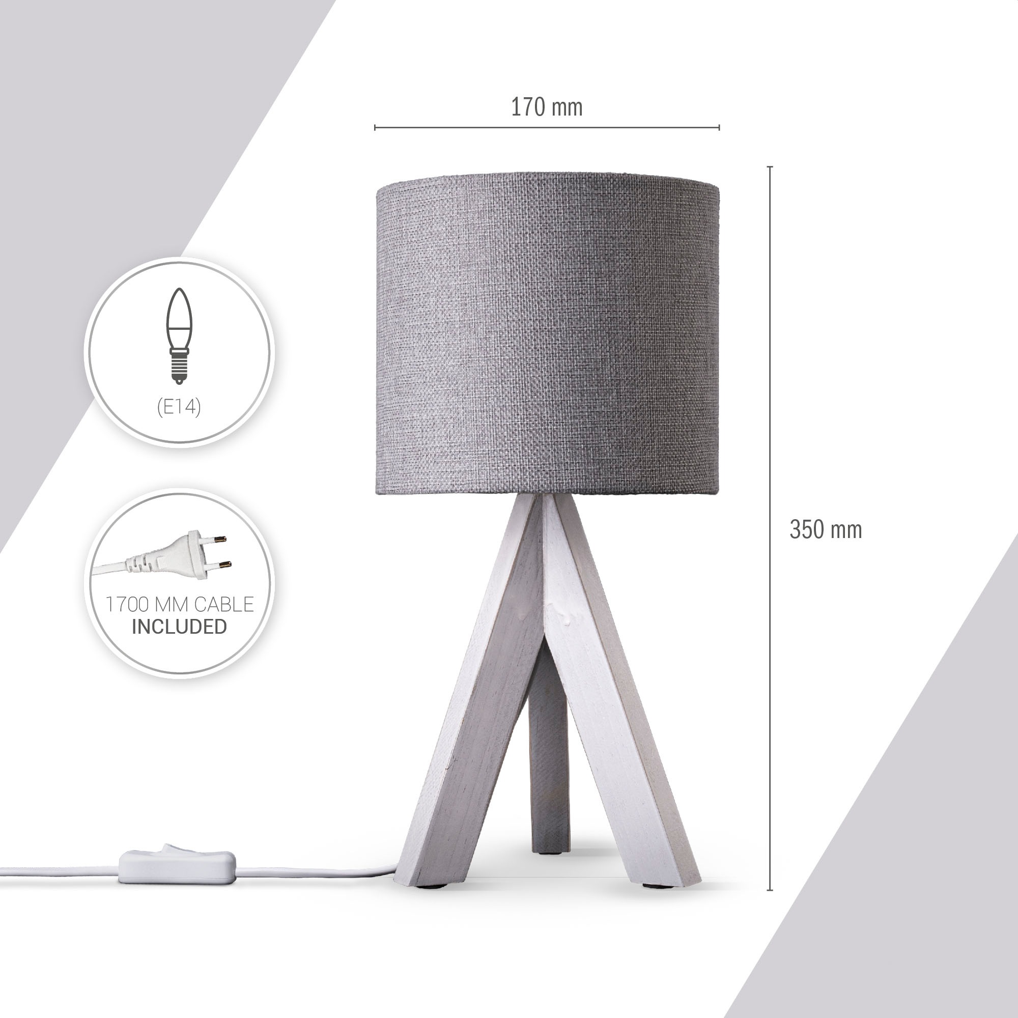 Paco Home Tischleuchte »BAJO CANVAS UNI COLOR«, 1 flammig, Leuchtmittel E14 günstig online kaufen