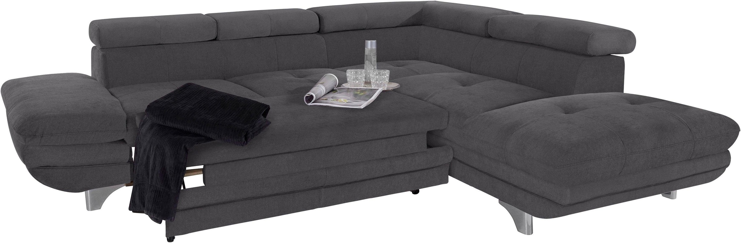 COTTA Polstergarnitur »Enterprise L-Form«, (Set), Set bestehend aus: Ecksofa mit Arm- & Kopfteilverstellung & Hocker