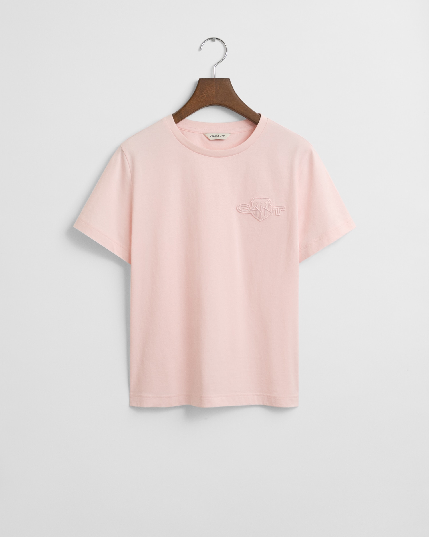 Gant T-Shirt »REG TONAL SHIELD SS T-SHIRT« Rundhals, Ton in Ton Stickerei