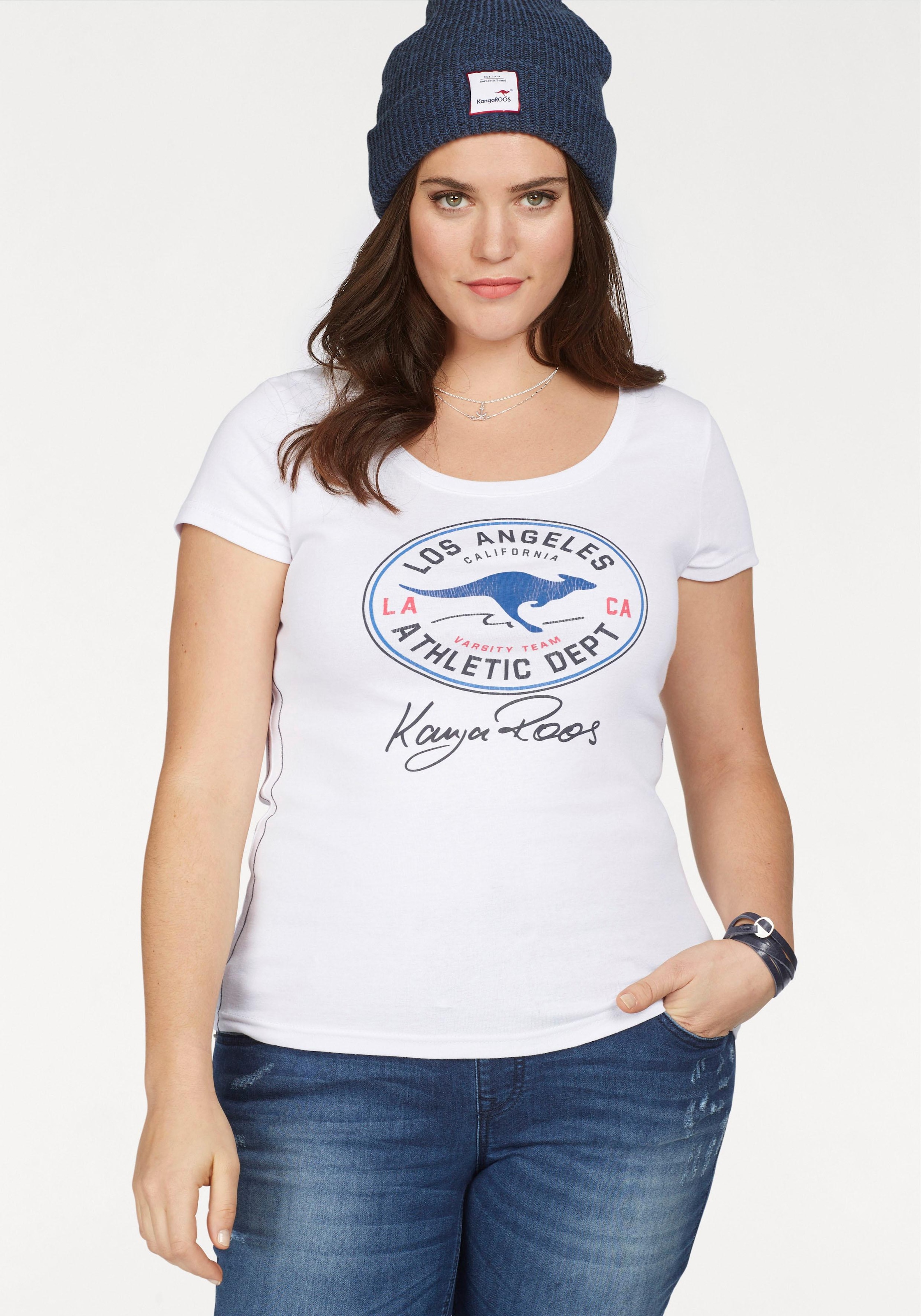 KangaROOS T-Shirt Kurzarm,  sehr figurbetont,  im Vintage-Design,  Rundhalsausschnitt