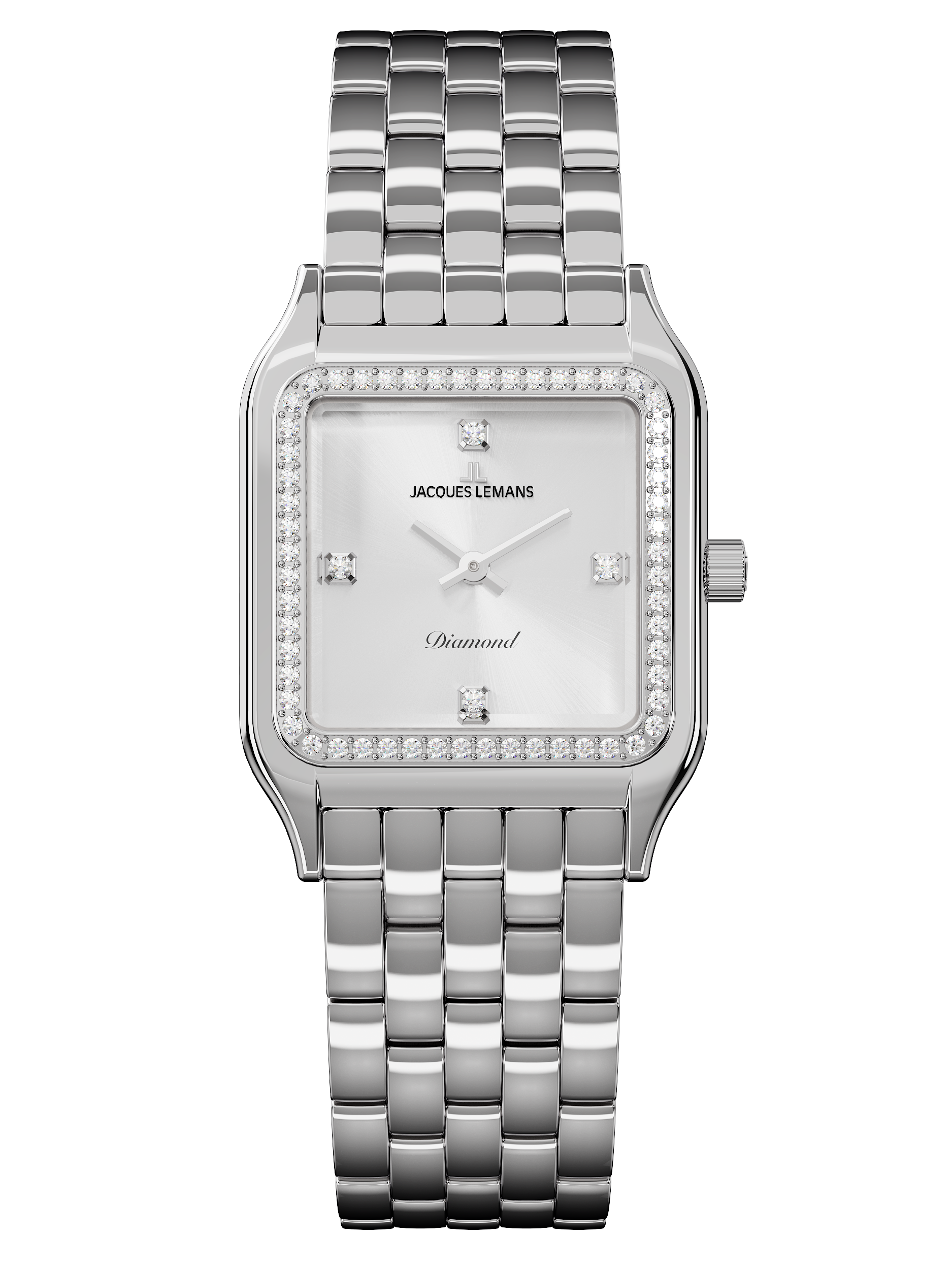 Jacques Lemans Quarzuhr »Antwerpen Diamond« Armbanduhr, Damenuhr, Edelstahlarmband, Lab Grown