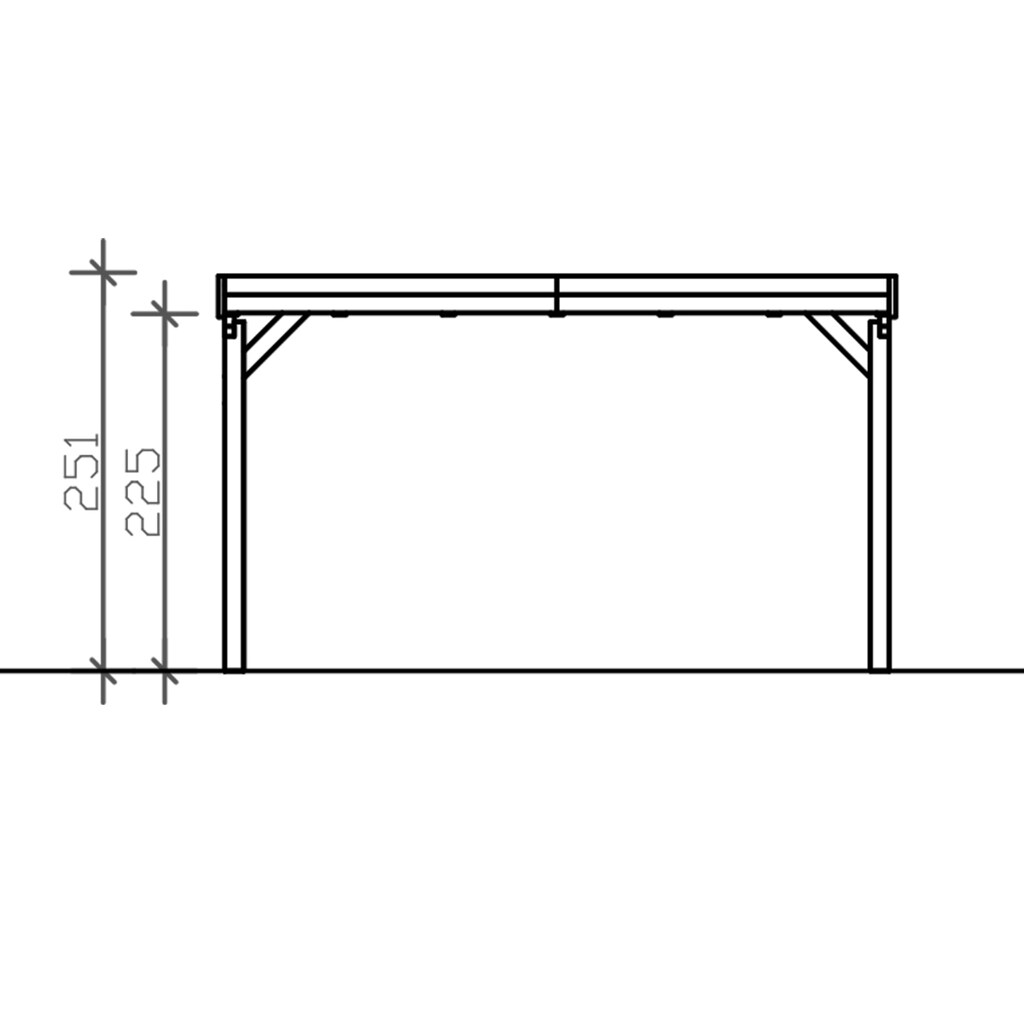 Skanholz Einzelcarport »Grunewald«, Leimholz-Nordisches Fichtenholz, natur