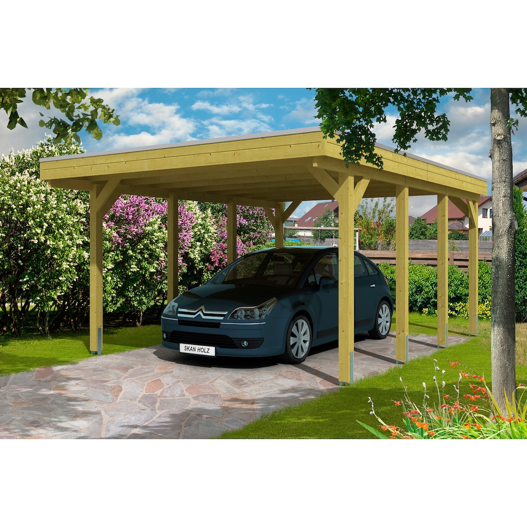 Skanholz Einzelcarport »Friesland«, Holz, 355 cm, grün