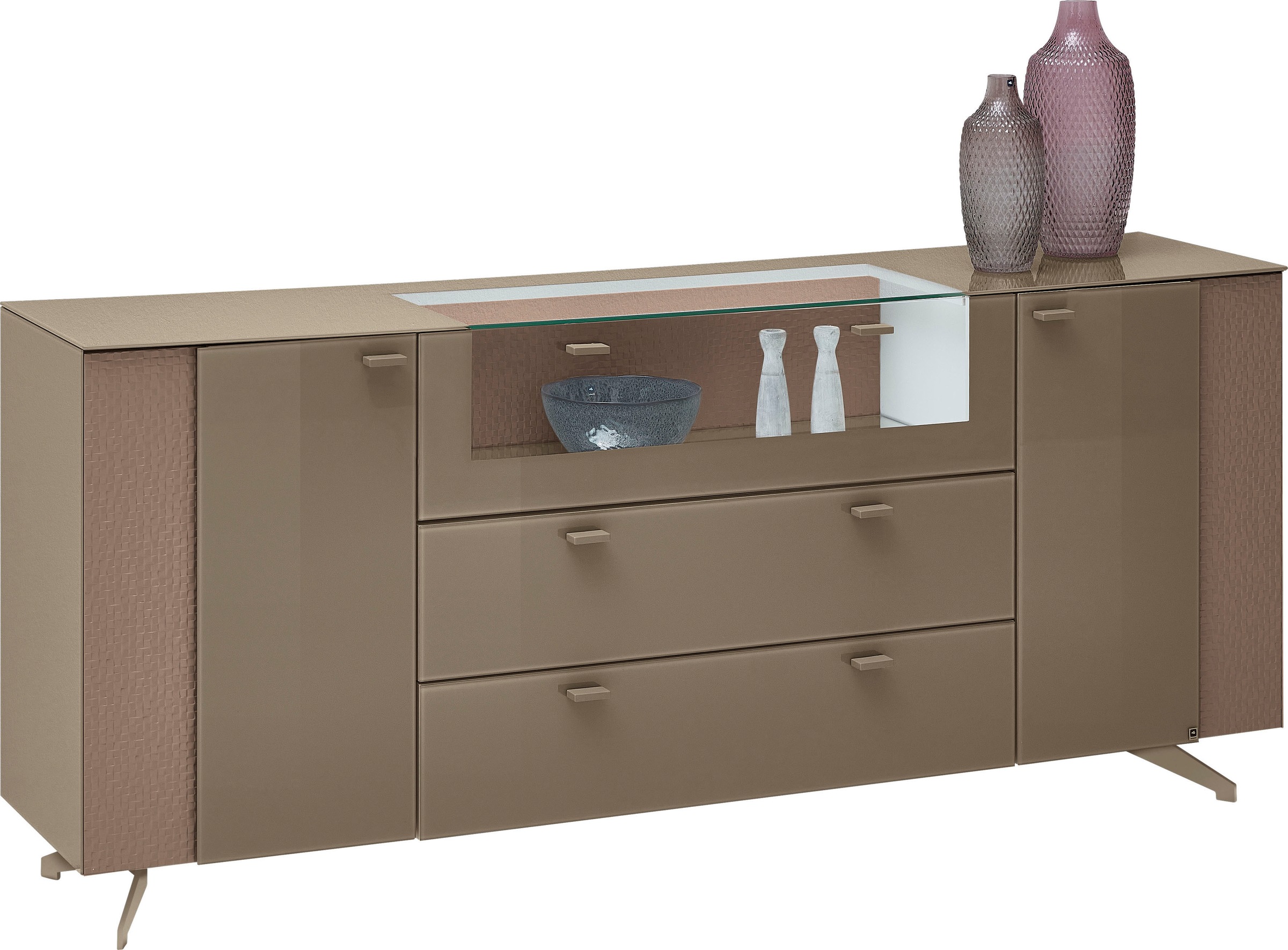 LEONARDO Sideboard »AUREA«, mit Pailletten-Akzent, wahlweise mit Beleuchtung