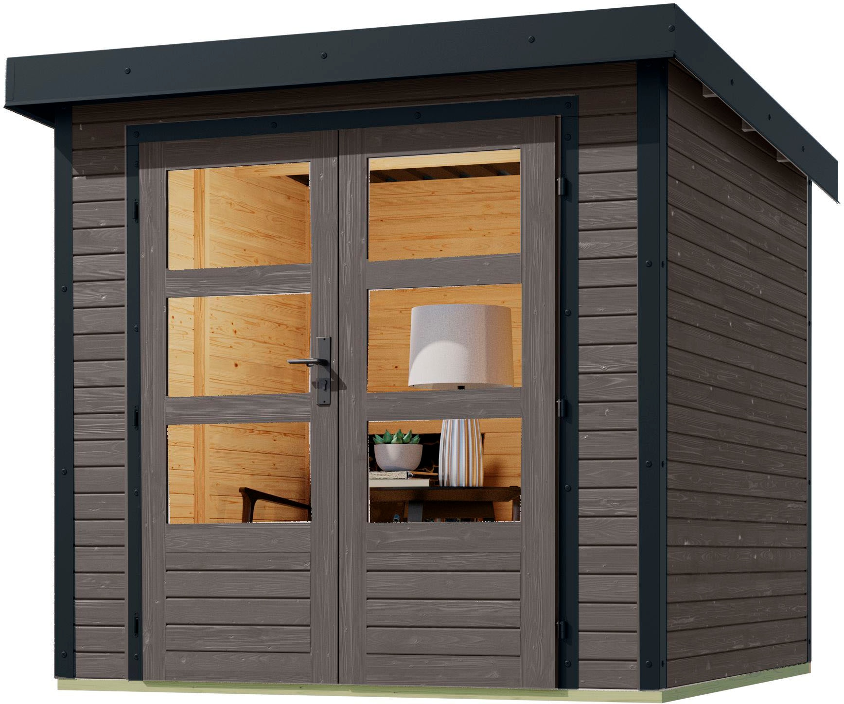 Karibu Gartenhaus »"Jupiter B"«, terragrau/anthrazit