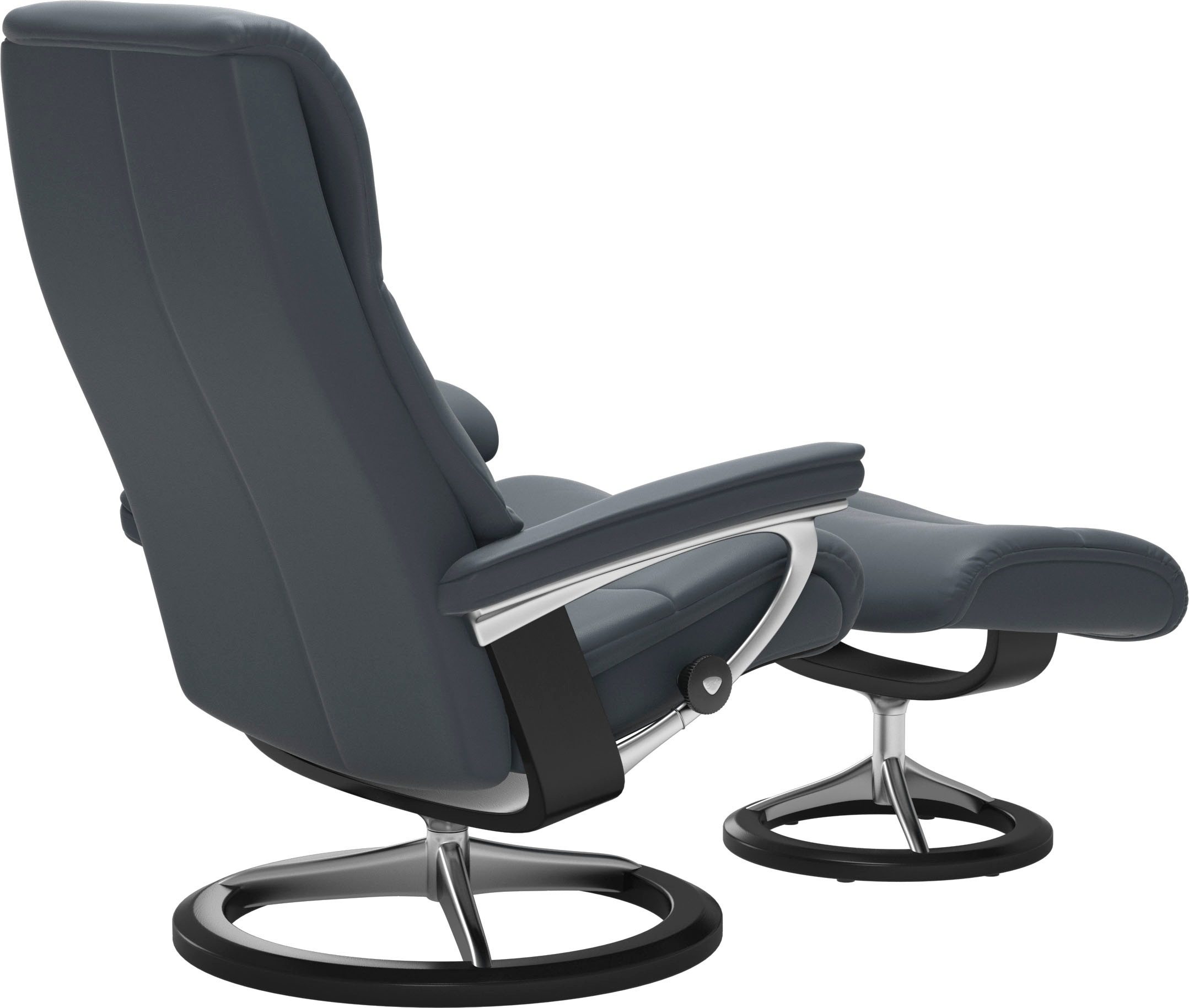 Stressless® Relaxsessel »View«, (Set, Relaxsessel mit Hocker), mit Signature Base, Größe M,Gestell Schwarz