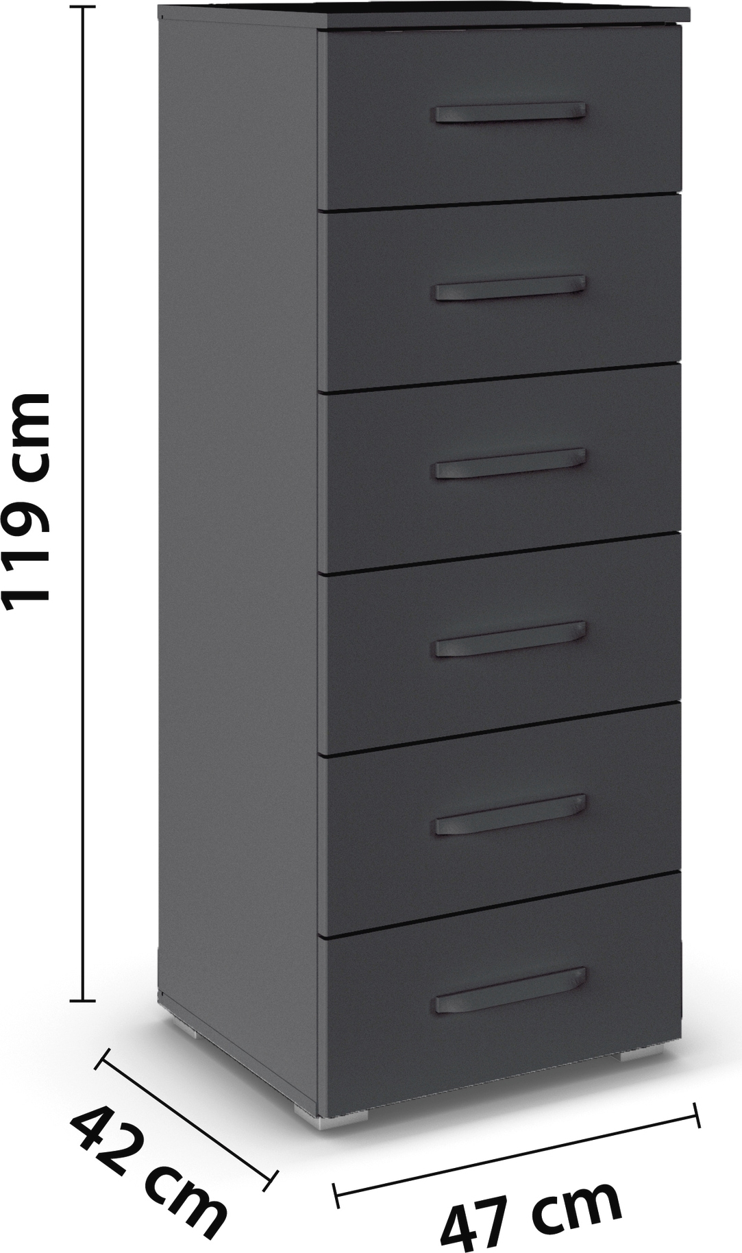rauch Schubkastenkommode »Prandon B«, mit 6 Schubladen, Metallgriffe