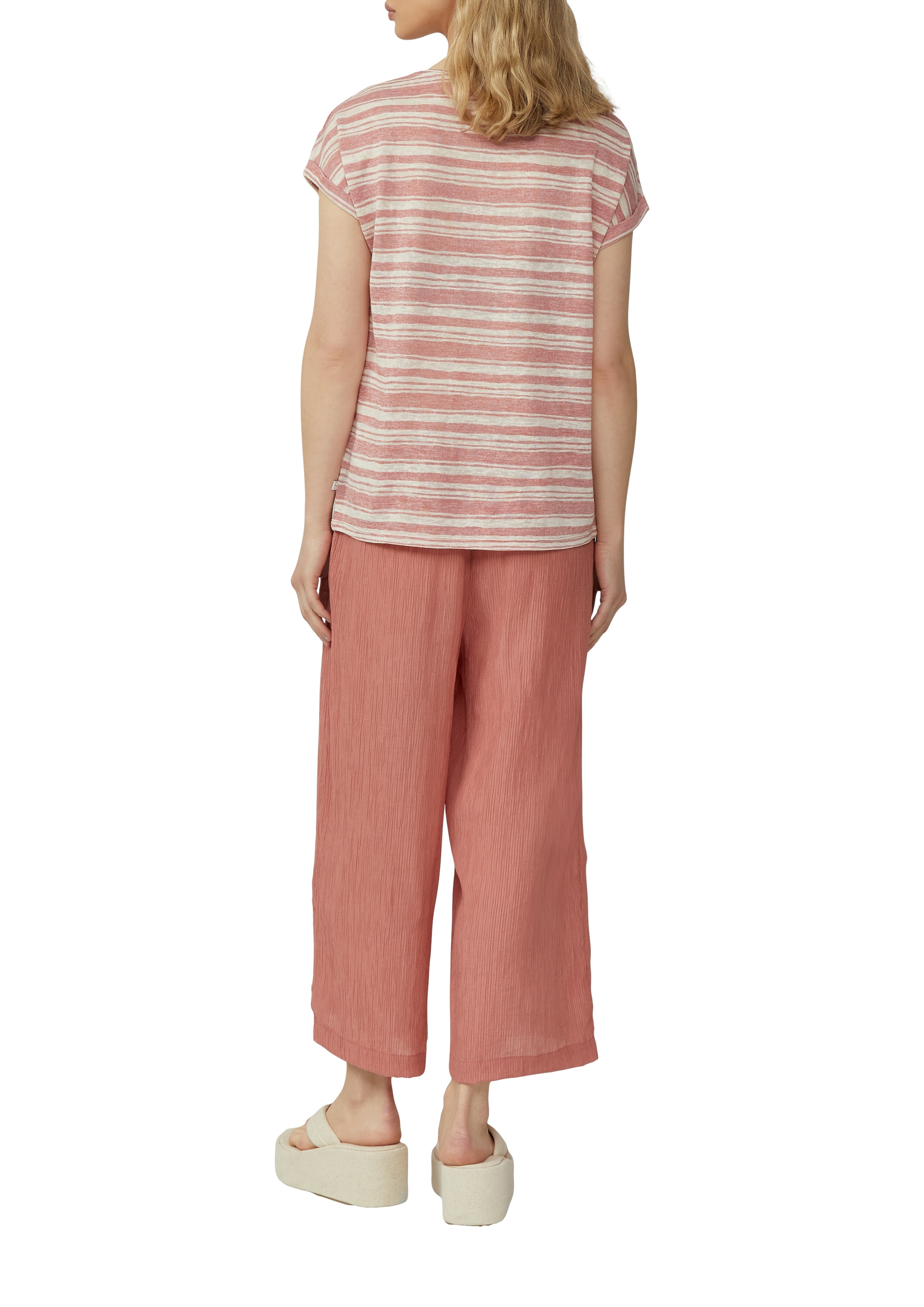 QS T-Shirt Ringelshirt aus Viskosemix