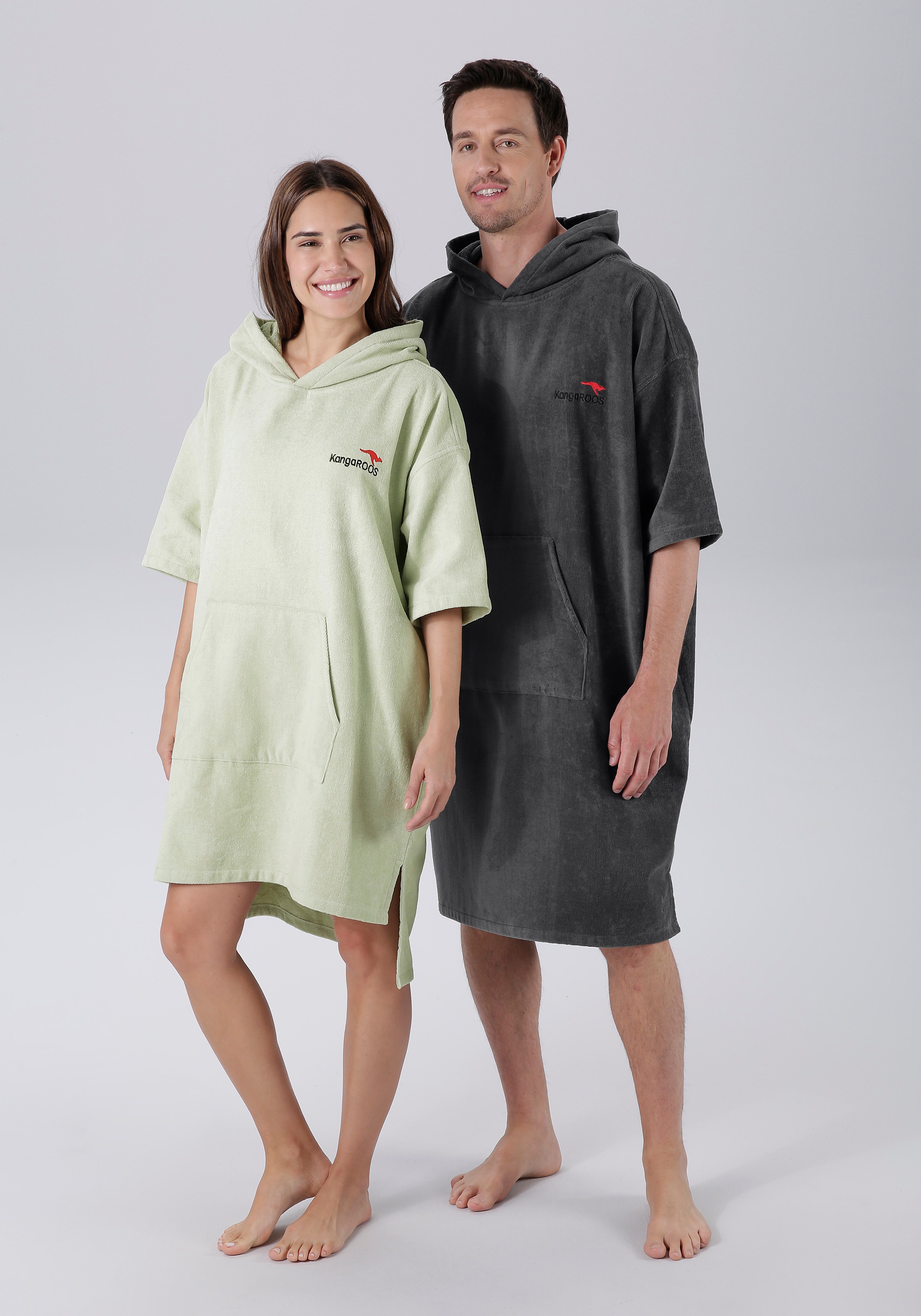 KANGAROOS Badeponcho »Summer, ideal für Sauna, Spa & im Urlaub, Damen & Herren« 1 Stk. tlg., Surfponcho, mit Bauchtasche, 100% Baumwolle, Frottee...