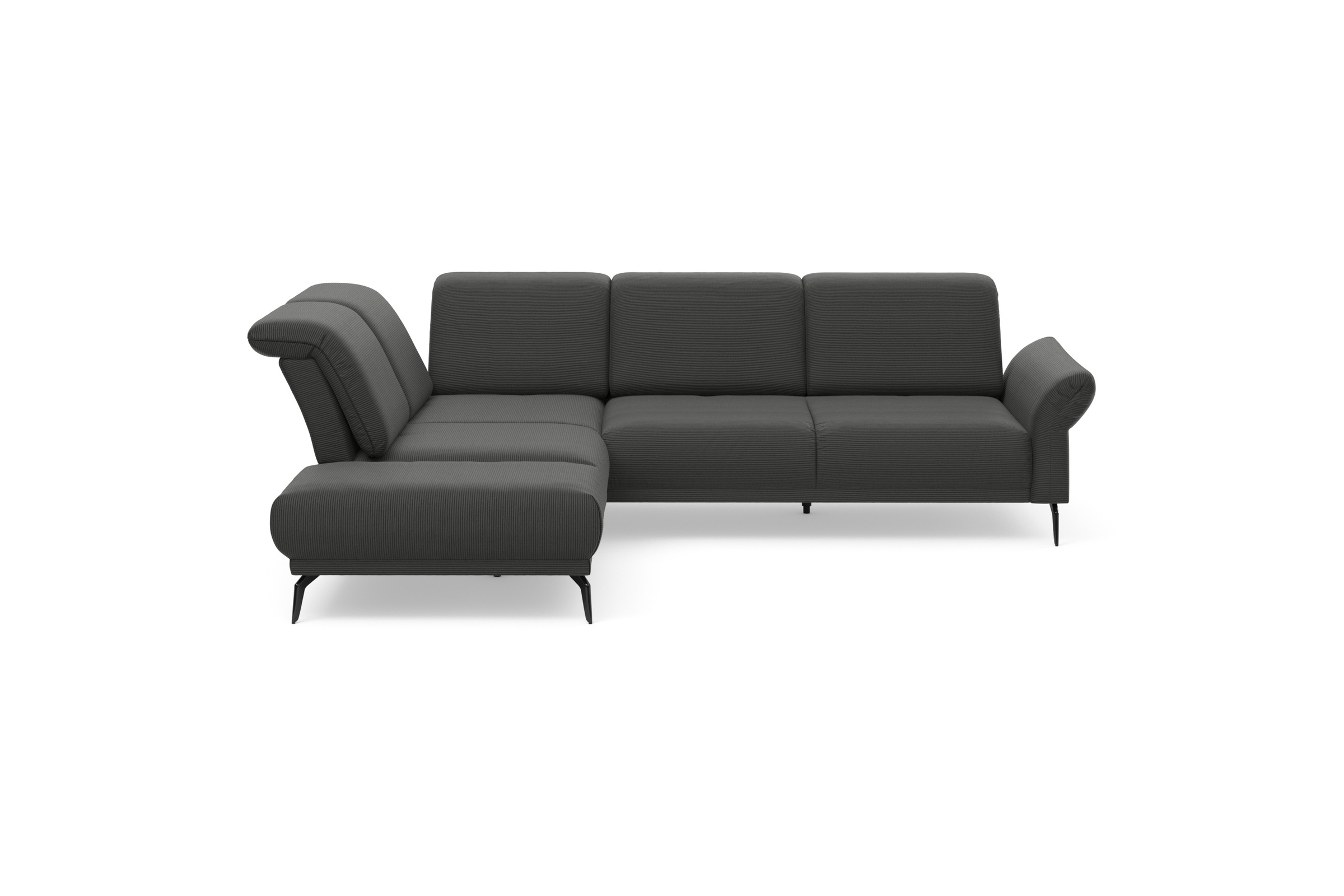 INOSIGN Ecksofa »Coco L-Form«, Sitztiefen-, Arm- und Kopfteilverstellung, Cord-Bezug, Fußhöhe 15 cm