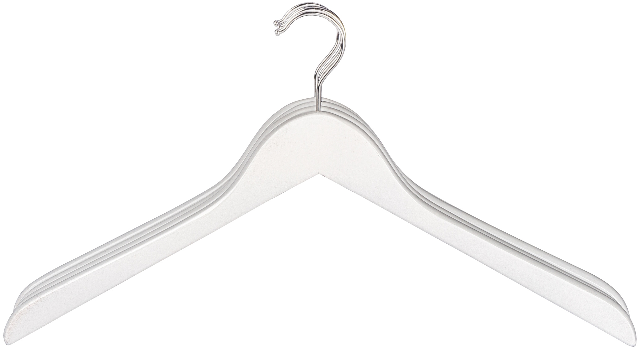 WENKO Kleiderbügel »Blanca«, (Set, 12 tlg.), weiß-lackiertes Holz, 44 cm