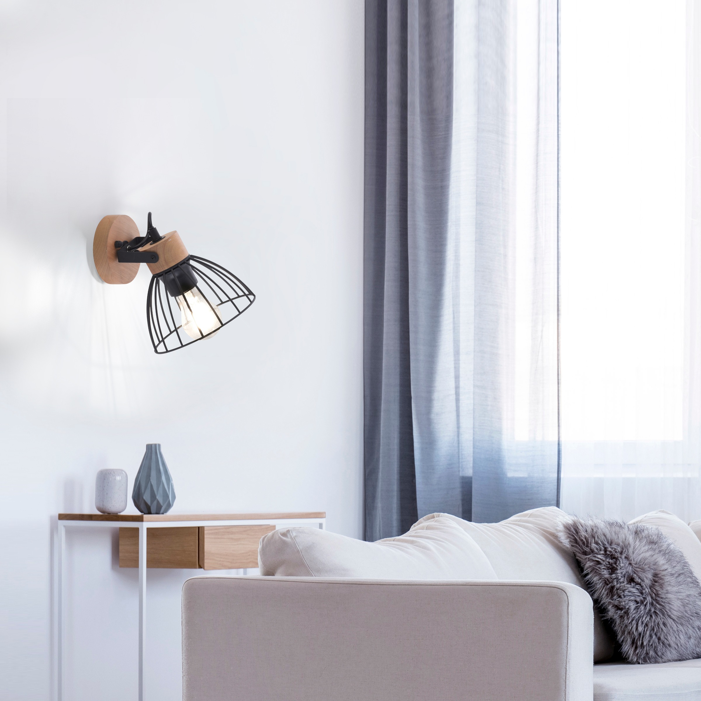 JUST LIGHT Wandleuchte »LAMI«, 1 flammig, Leuchtmittel E27 | ohne Leuchtmittel, ExklusiveE27
