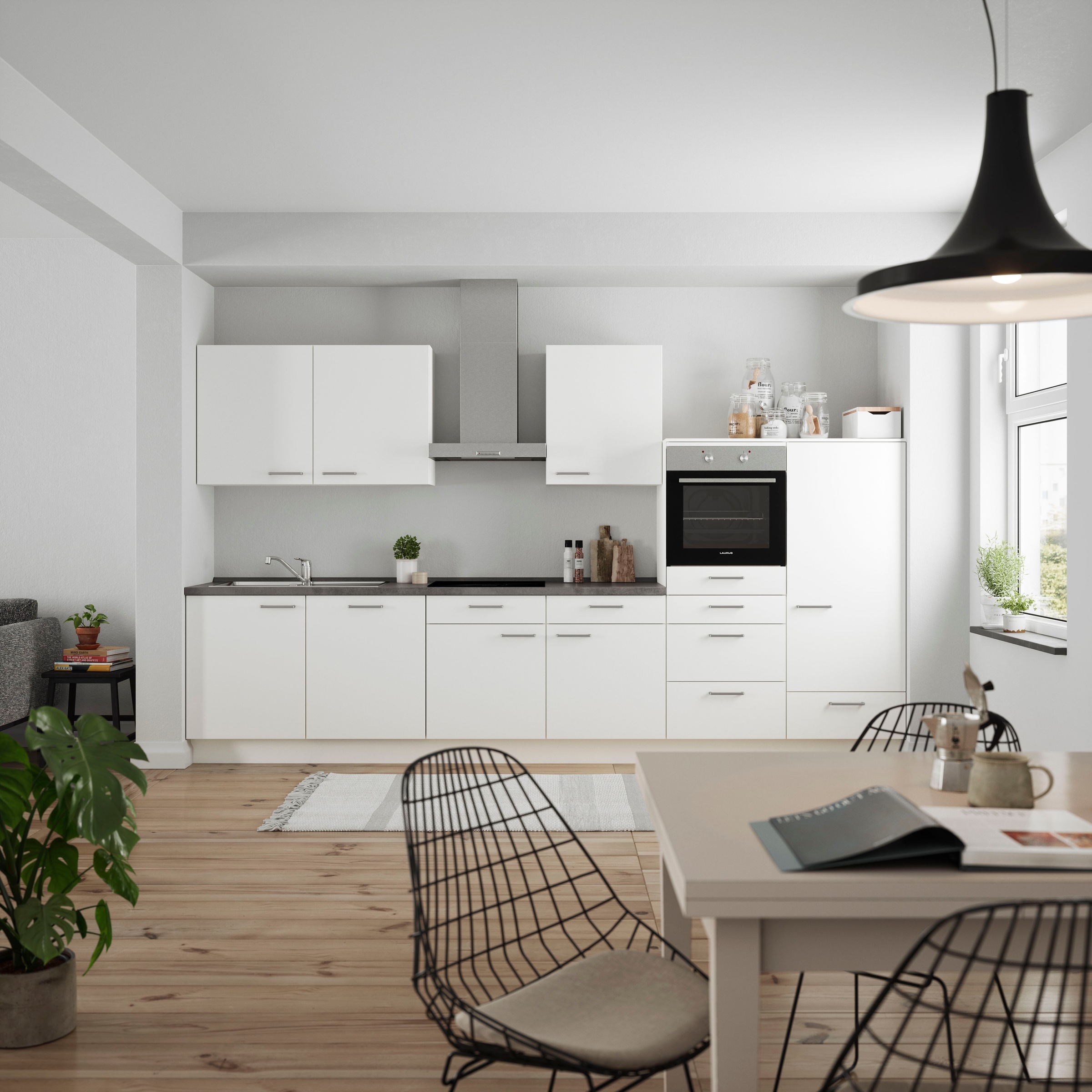 nobilia® Küchenzeile »"Touch I"«, vormontiert, Ausrichtung wählbar, Breite 360 cm, wahlw. mit E-Geräten