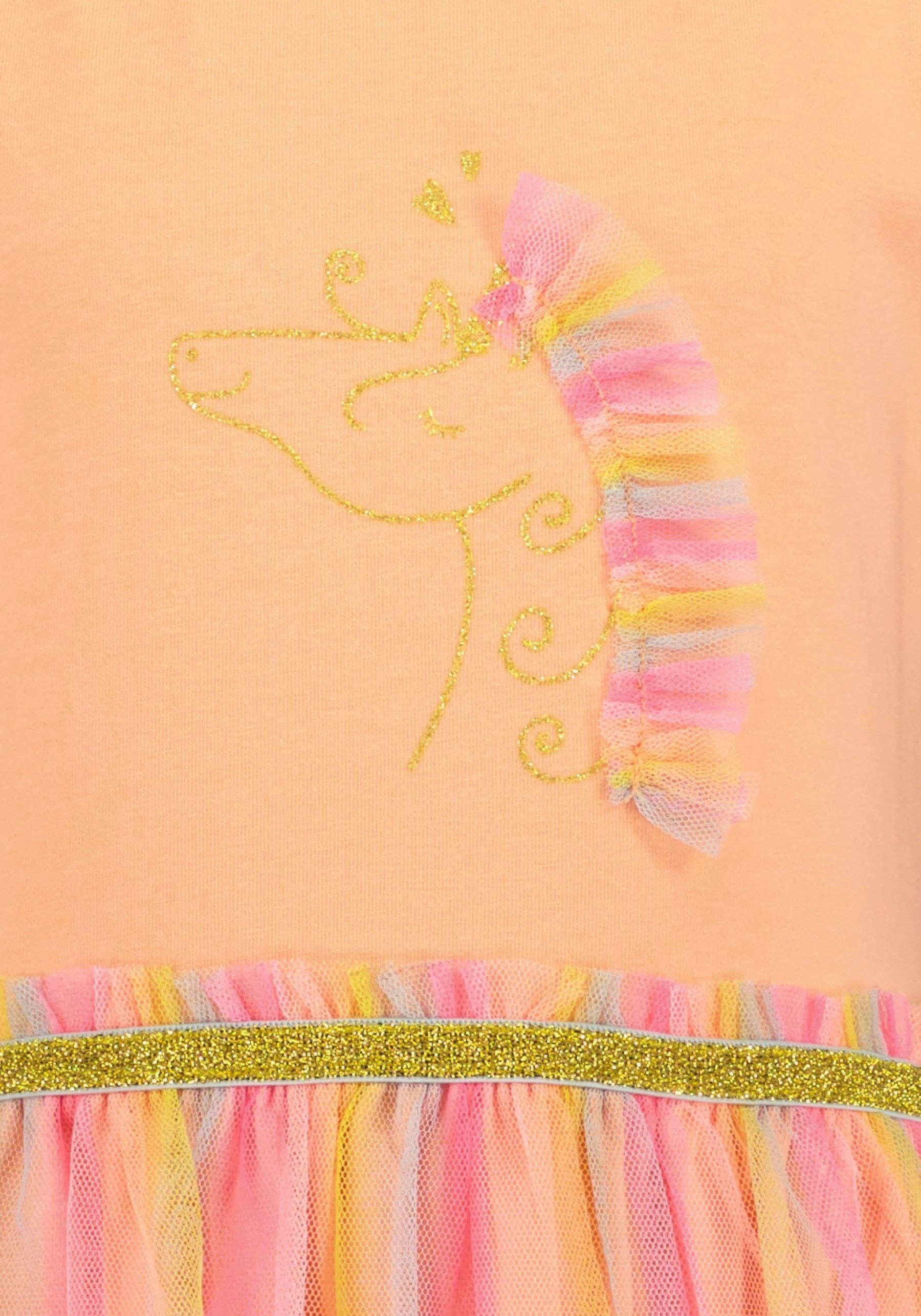 Blue Seven Jerseykleid 1 tlg. tlg. mit aufgesetztem  Tüllrock und tollem Frontmotiv