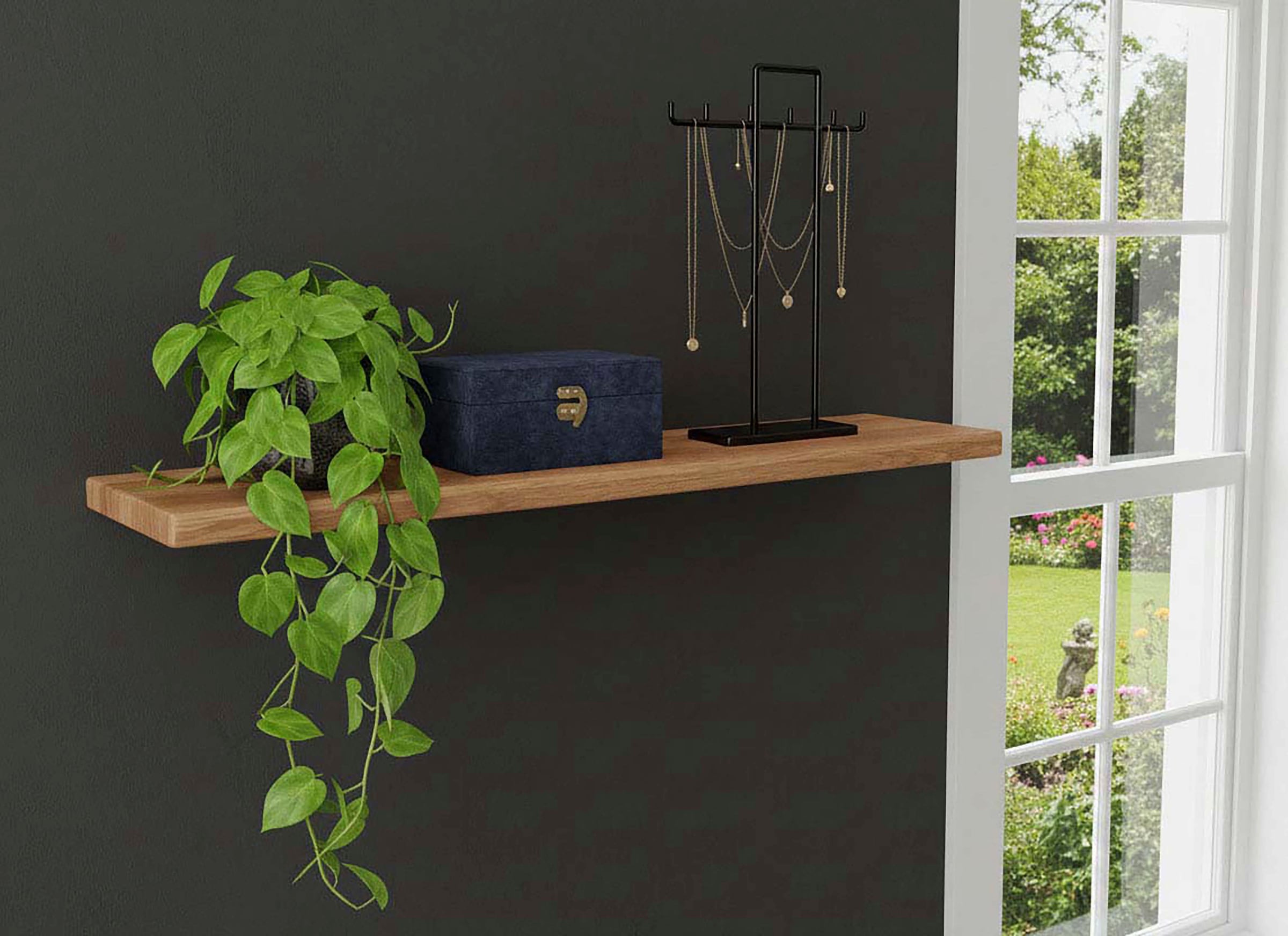 WIEMANN Wandregal »Lausanne, Regalbrett, Massivholz Erle« 2 Breiten auswählbar,  MADE IN GERMANY,  Maximale Belastung 10 Kg