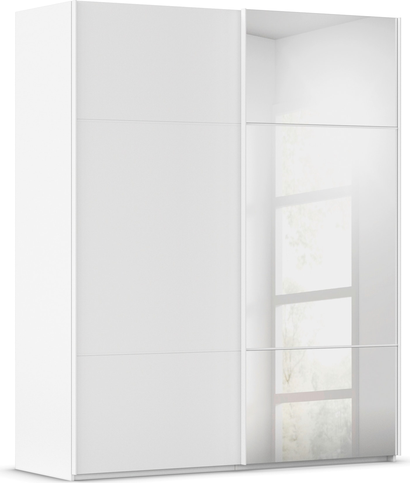 rauch Schwebetürenschrank »Kleiderschrank Schrank Garderobe Schlafzimmerschrank SCALE-TRIO« edle dreigeteilte Front mit 2 Zierleisten und Spiegel MADE IN GERMANY