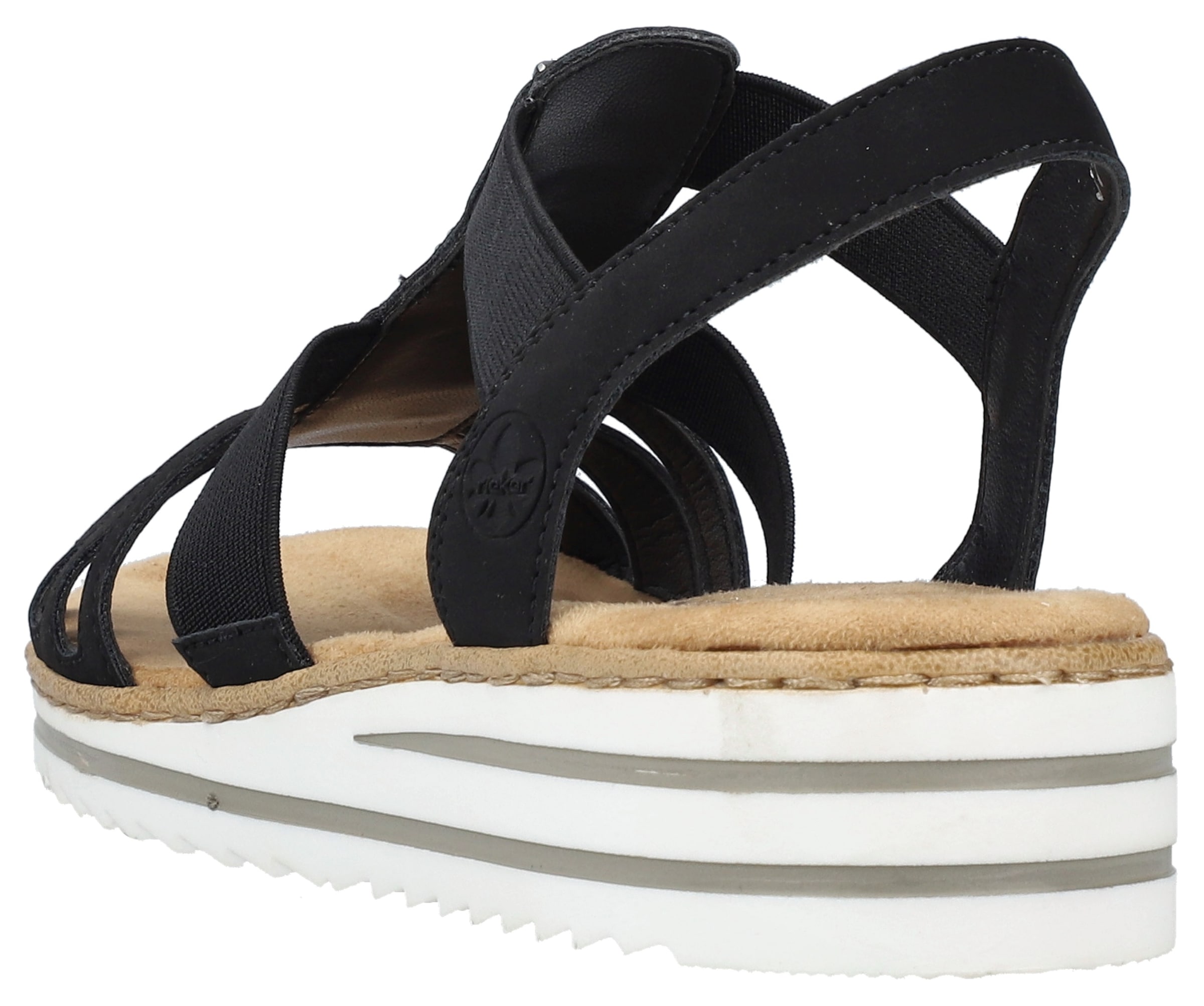 Rieker Keilsandalette  , Sommerschuh, Sandale, Keilabsatz, mit Gummizüge für guten Sitz