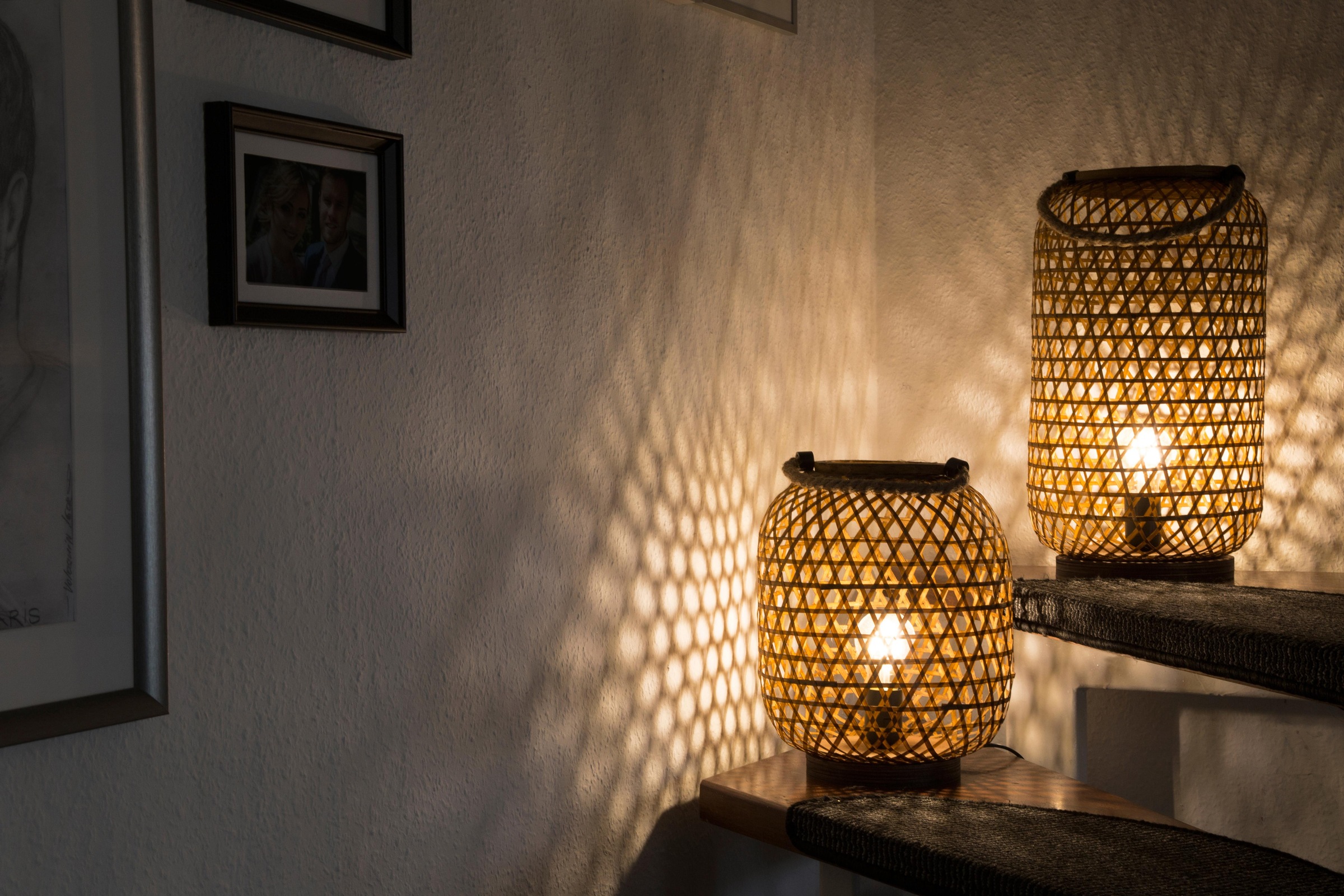 Nino Leuchten LED Tischleuchte »WINDY«, 1 flg.-flammig, im trendigen Boho  Style, Holz- Korbgeflecht Optik auf Rechnung bestellen