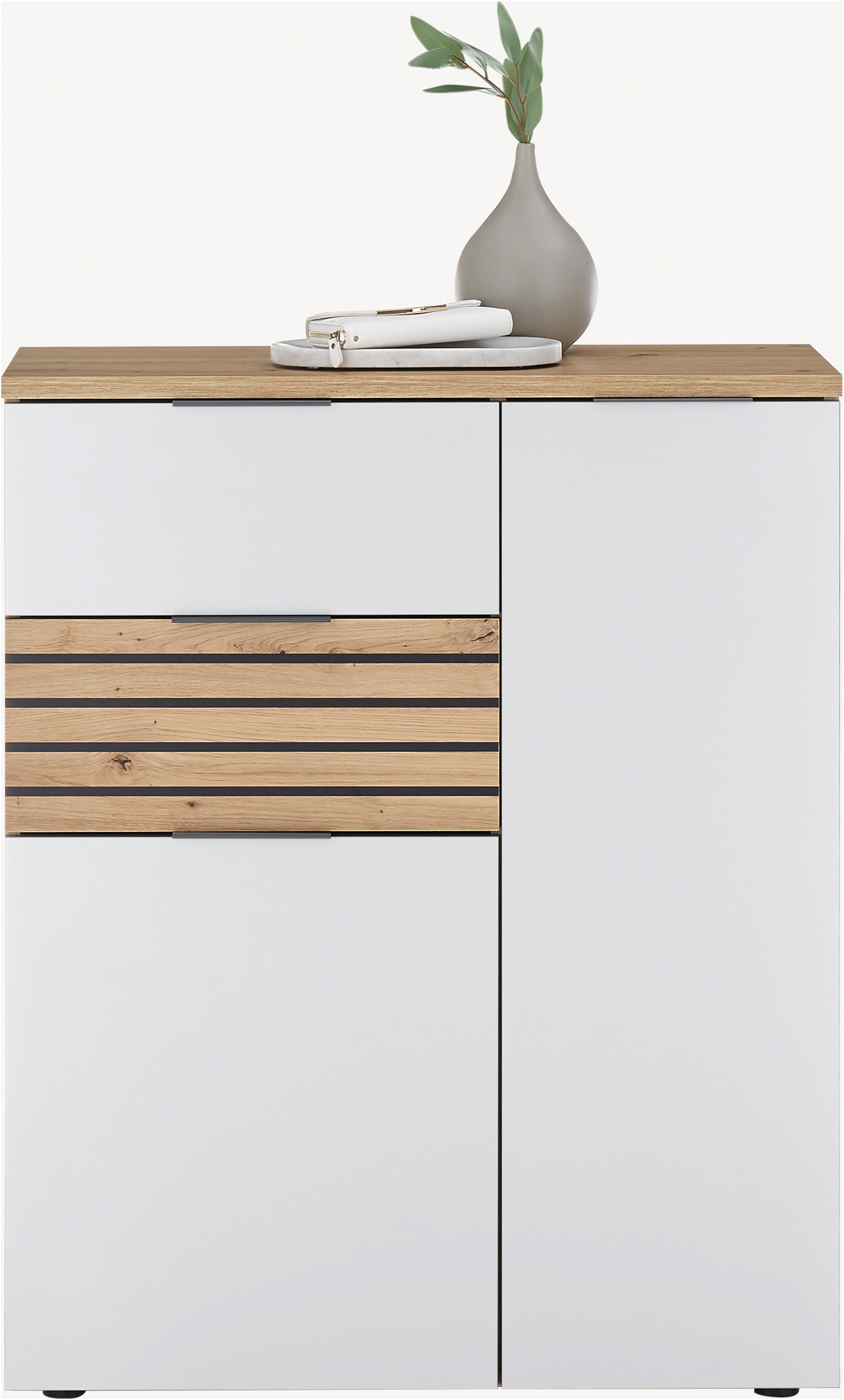 HBZ Schuhschrank »Milan, BxHxT 85x103x38cm«, (1 St.), Mit 2 Türen, 2 Schubkästen, 3 Einlegeböden, 1 fester Boden