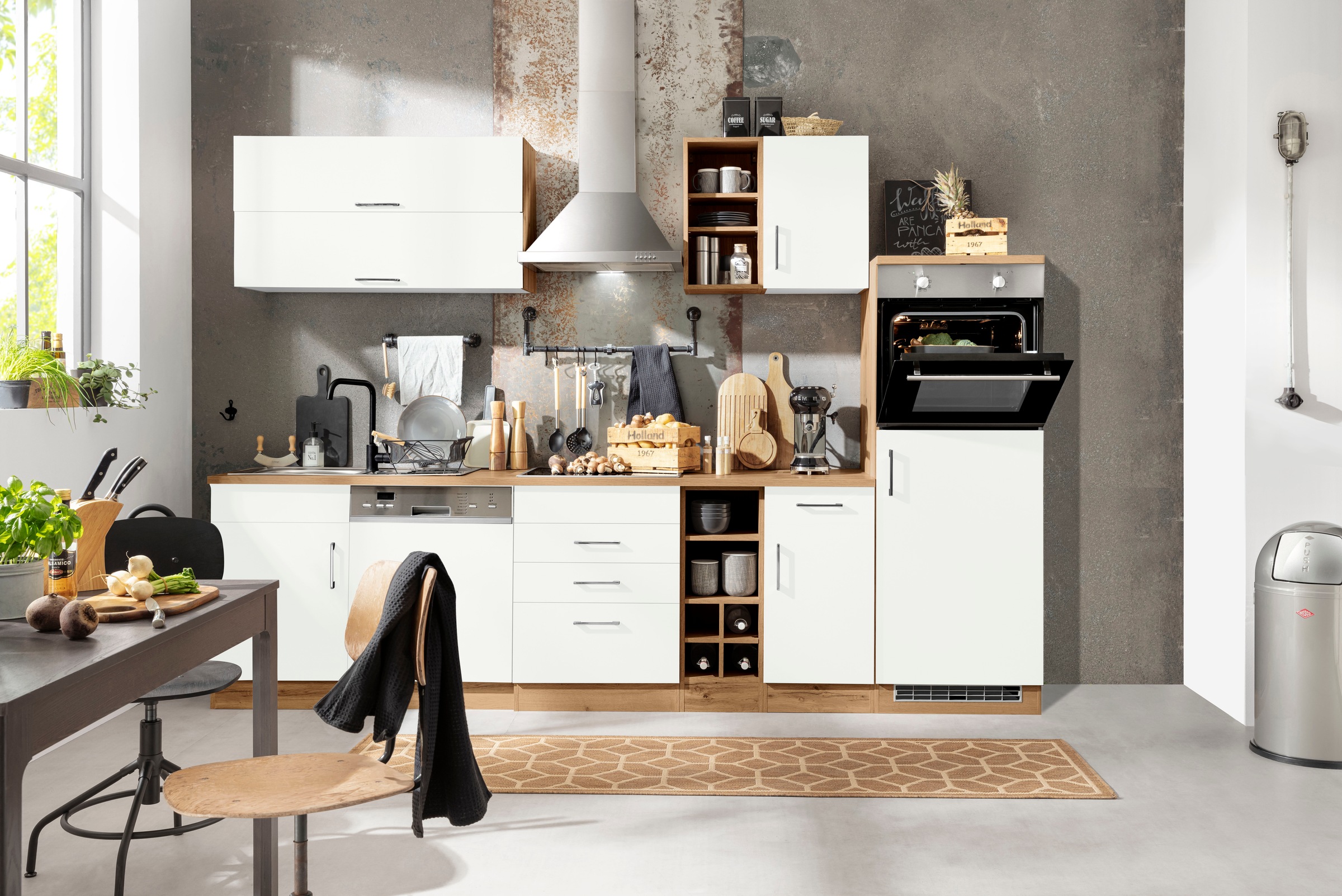 KOCHSTATION Küchenzeile »KS-Colmar«, mit E-Geräten, Breite 300 cm