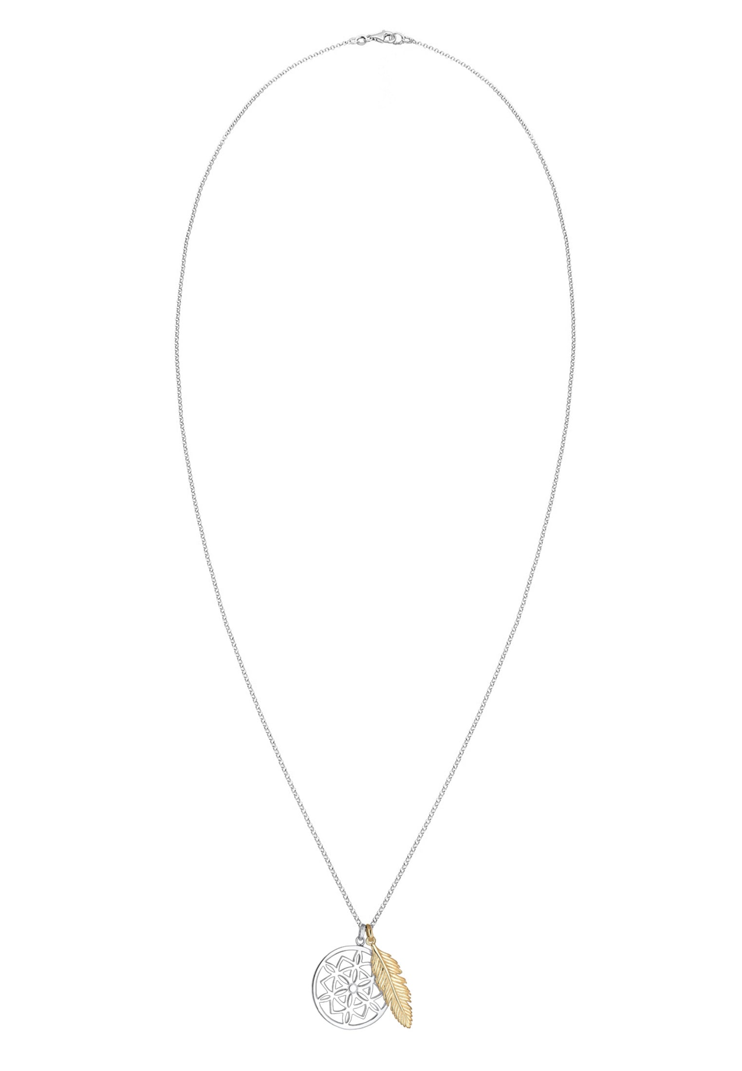 Elli Kette mit Anhänger »Traumfänger Feder 925 Sterling Silber«
